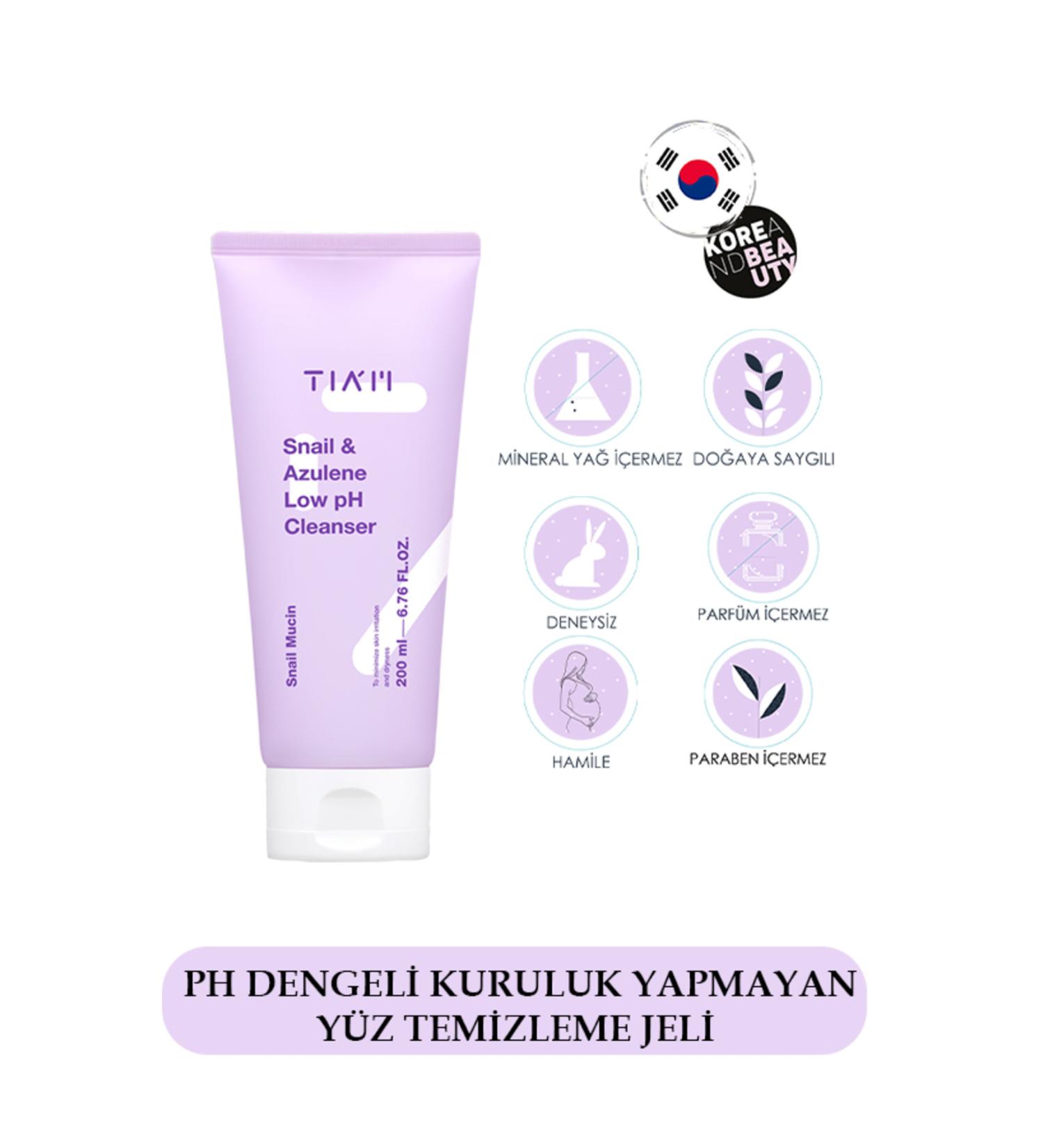 T AM Snail & Azulene Low Ph Cleanser 200 ml (KOREANDBEAUTY) - 5.5 Ph Snail Extract Cleansing Gel - Buy Online on GoSupps.com