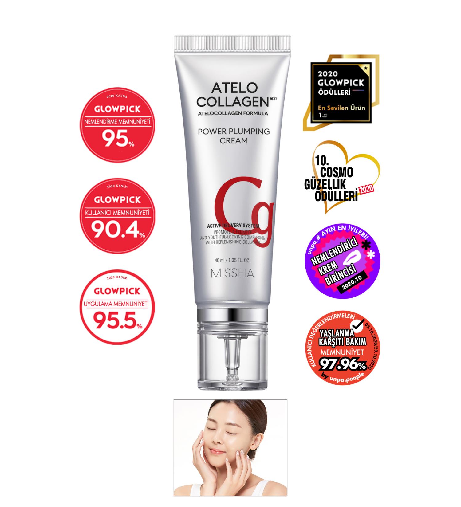 Missha Atelocollagen Anti-Wrinkle Moisturizing Effective Atelocollagen500 Power Plumping Cream - Buy Online on GoSupps.com