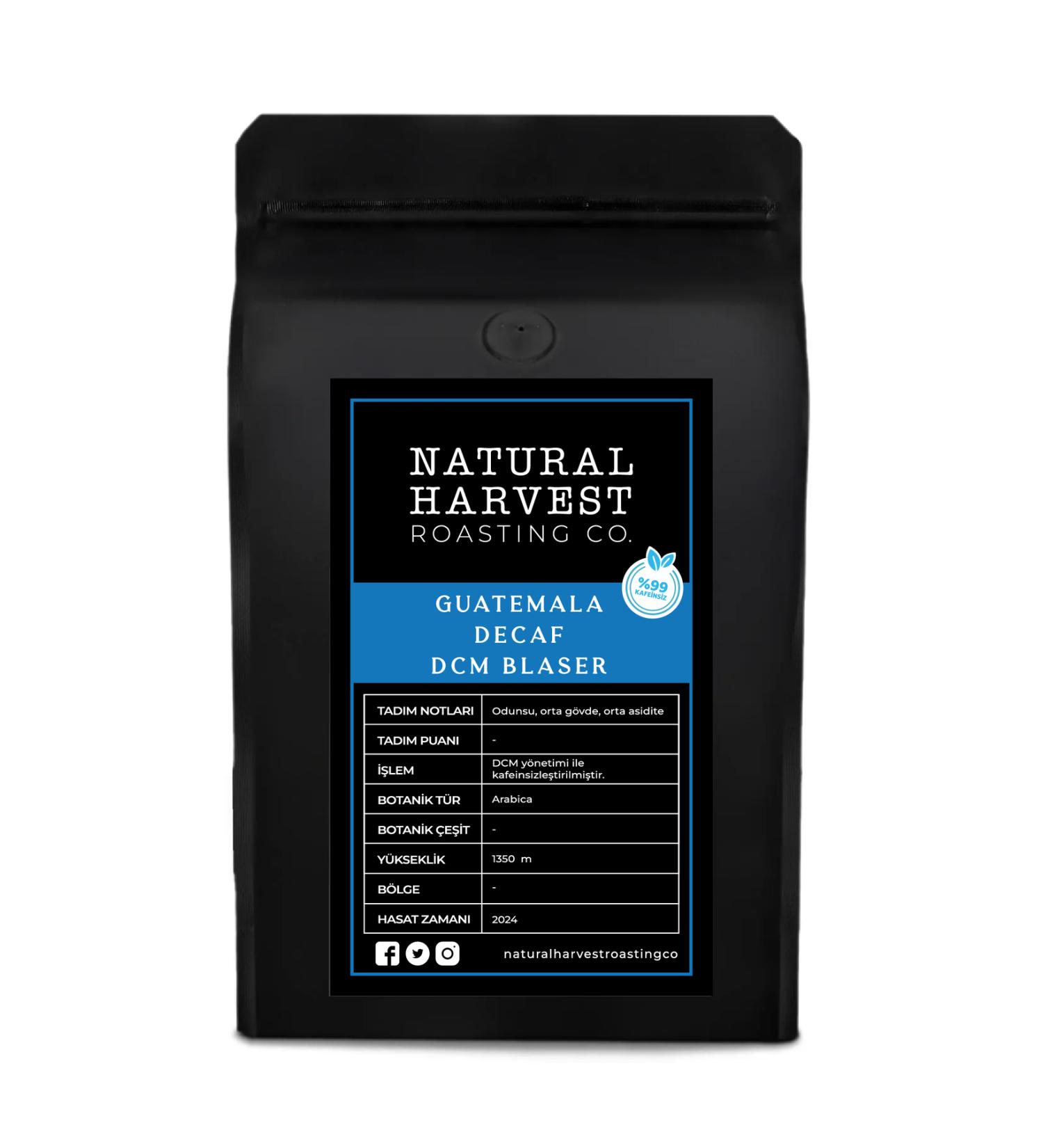 Natural Harvest Roasting Guatemala Decaf ( Decaffeinated ) Filter Coffee 0 Arabica 1000 Gr