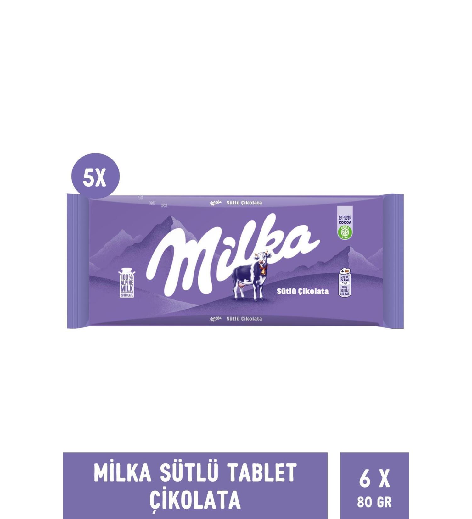 Milka Milky Tablet 80gr - 6 Pieces