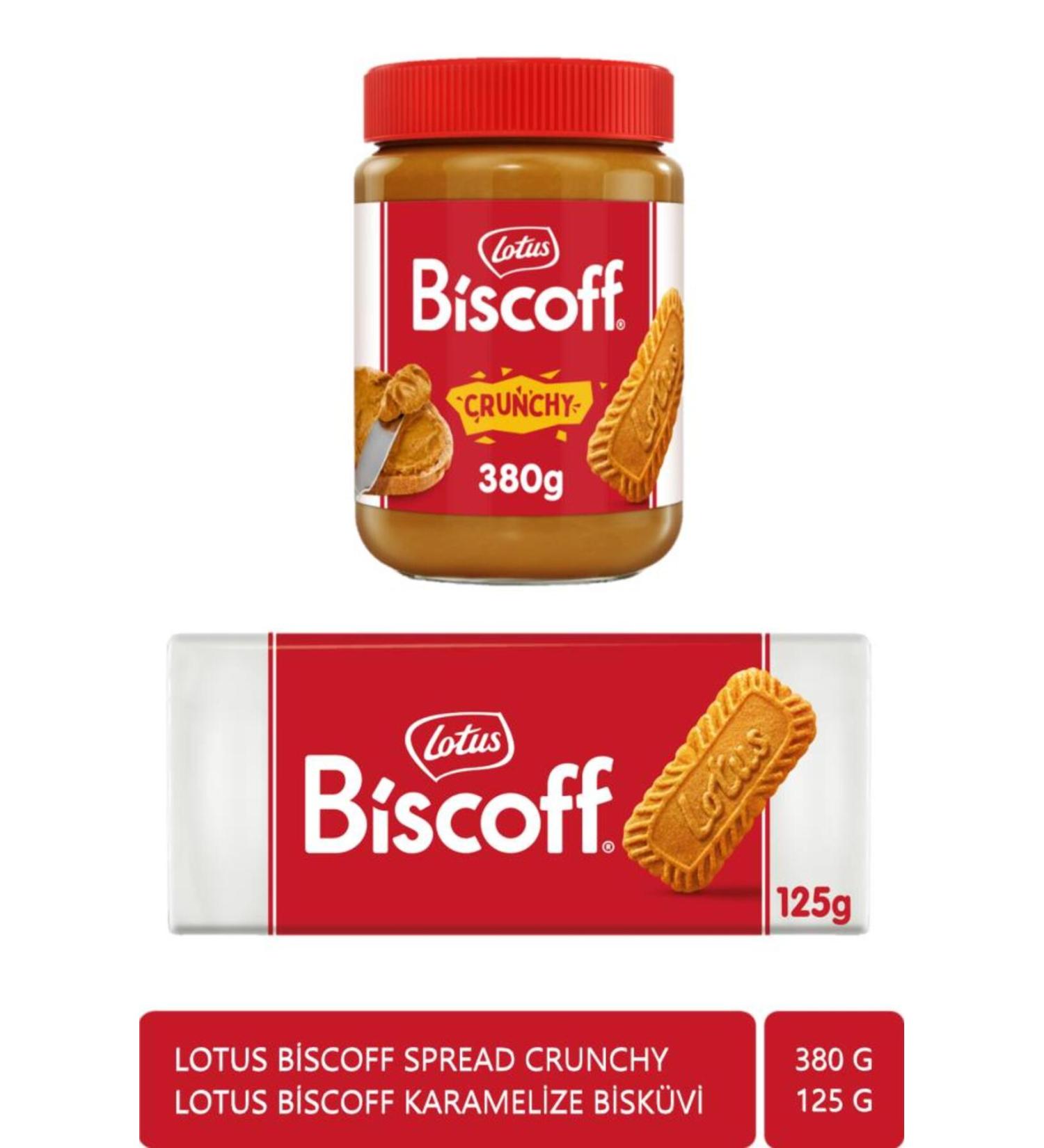 Lotus Biscoff Crunchy Spread Biscuit Cream 380 gr Biscoff Caramelized Biscuit 125 gr - Buy Online on GoSupps.com