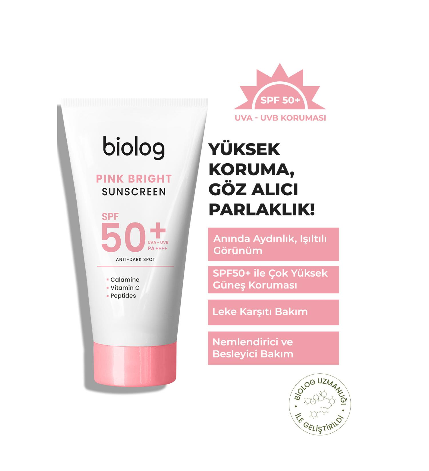 Biolog Pink Bright High Protection Pink Sun Cream 50 ml - Buy Online on GoSupps.com