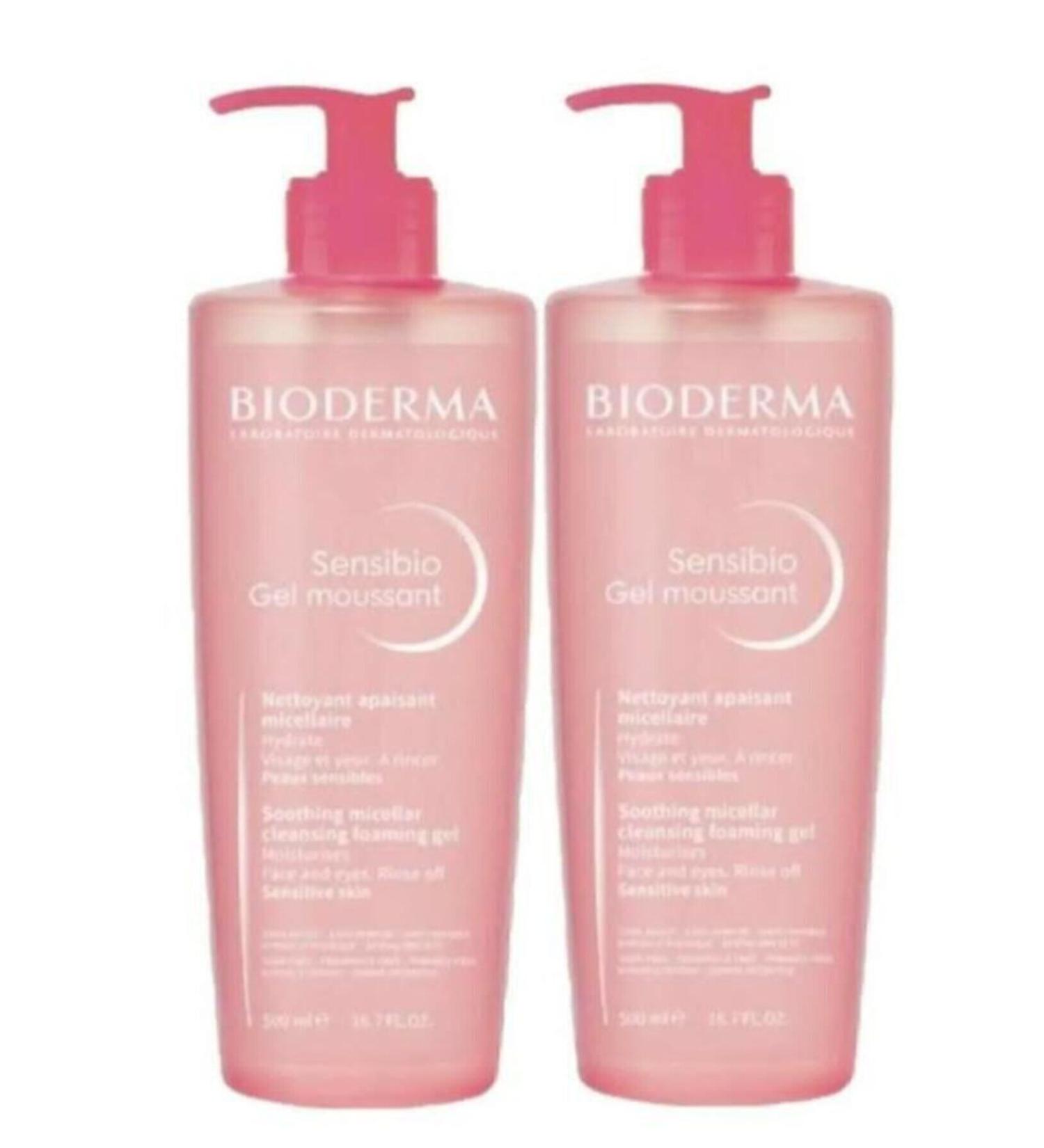 Bioderma Sensibio Foaming Skin Cleansing Gel 500 ml X 2 Pieces