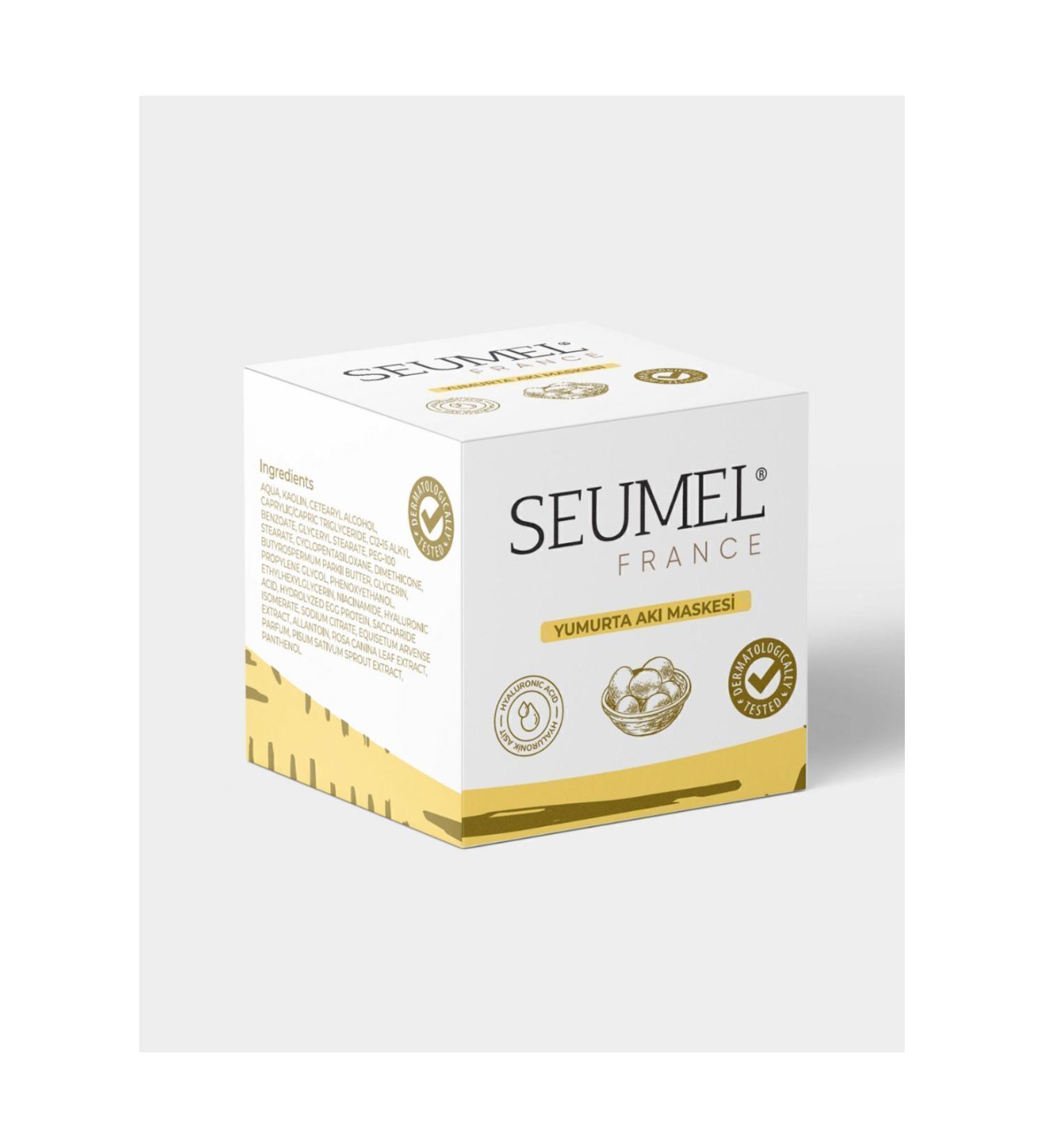 Seumel France Egg White Mask - Pore Tightening Blackhead Eliminating Egg White Face Mask - Buy Online on GoSupps.com