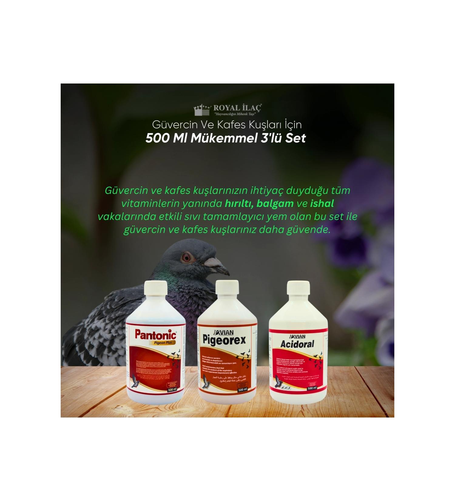 Royal la Royal la Pigeons 500 ml Perfect Triple Set (ACIDORAL PIGEOREX PANTONIC)