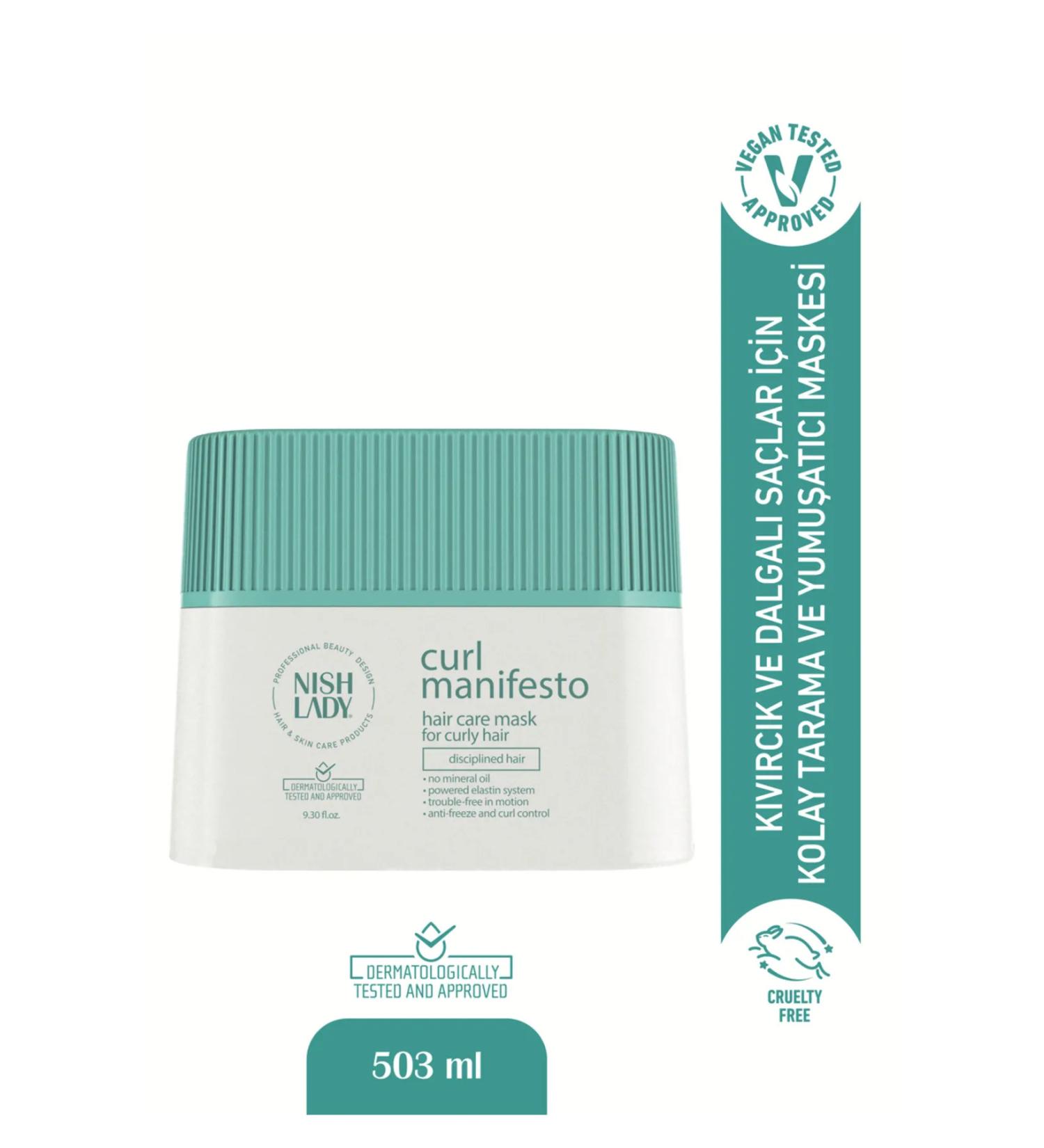 Nishlady Curl Manifesto Hair Mask 275ml - Deep Moisturizing Mask for Curly Hair - Buy Online on GoSupps.com
