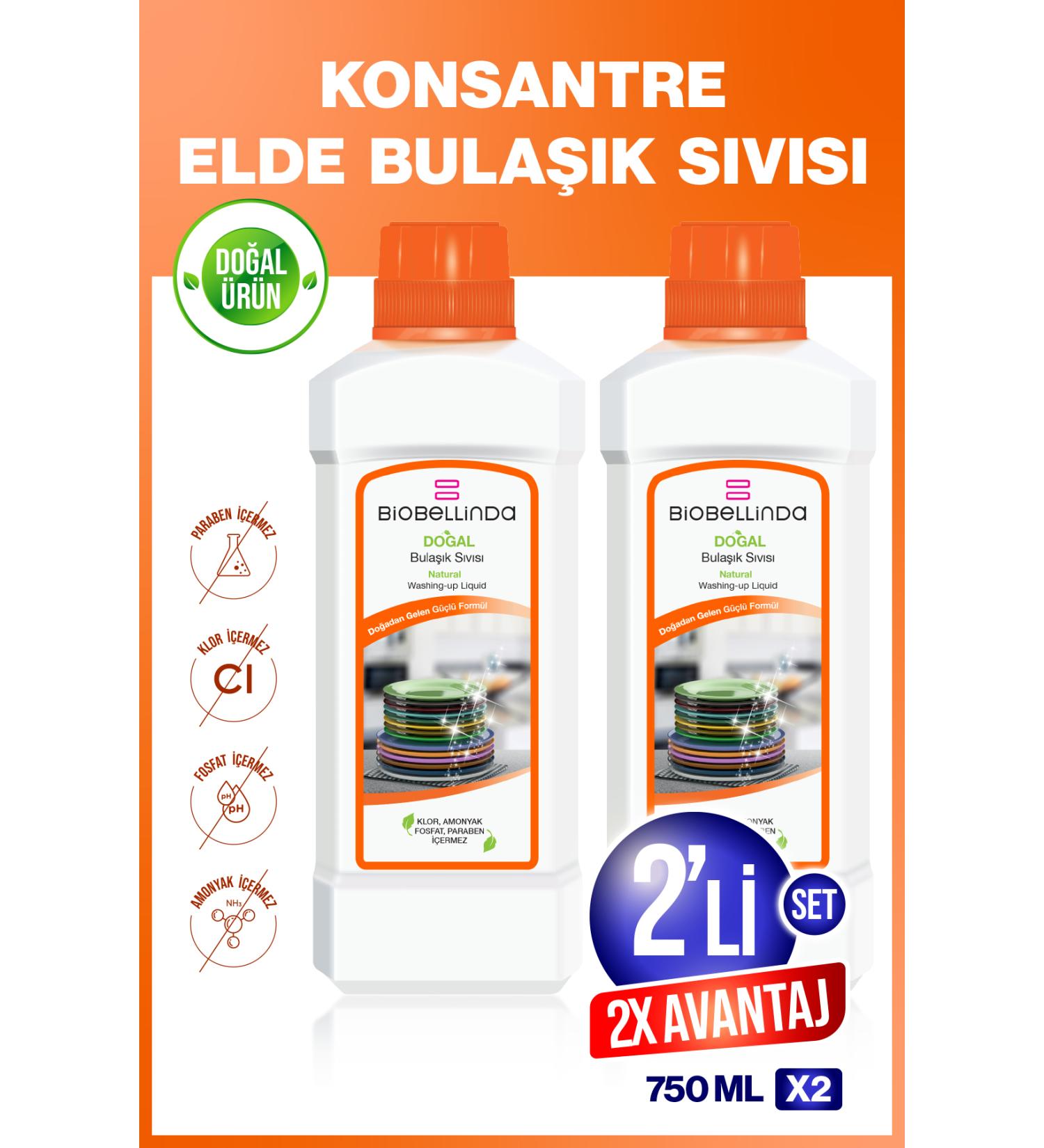 BioBellinda Natural Dish Detergent 750 ml (Set of 2)