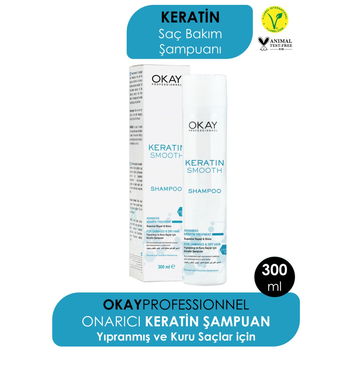 Okay Smooth Keratin Repair Shampoo 300 ml