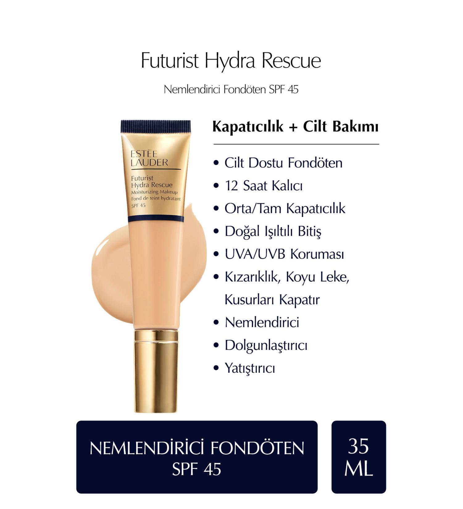 Estee Lauder Moisturizing Futurist Hydra Rescue SPF 45 Foundation 35 ml Color: 2W1 DawnMCZVG55 - Buy Online on GoSupps.com