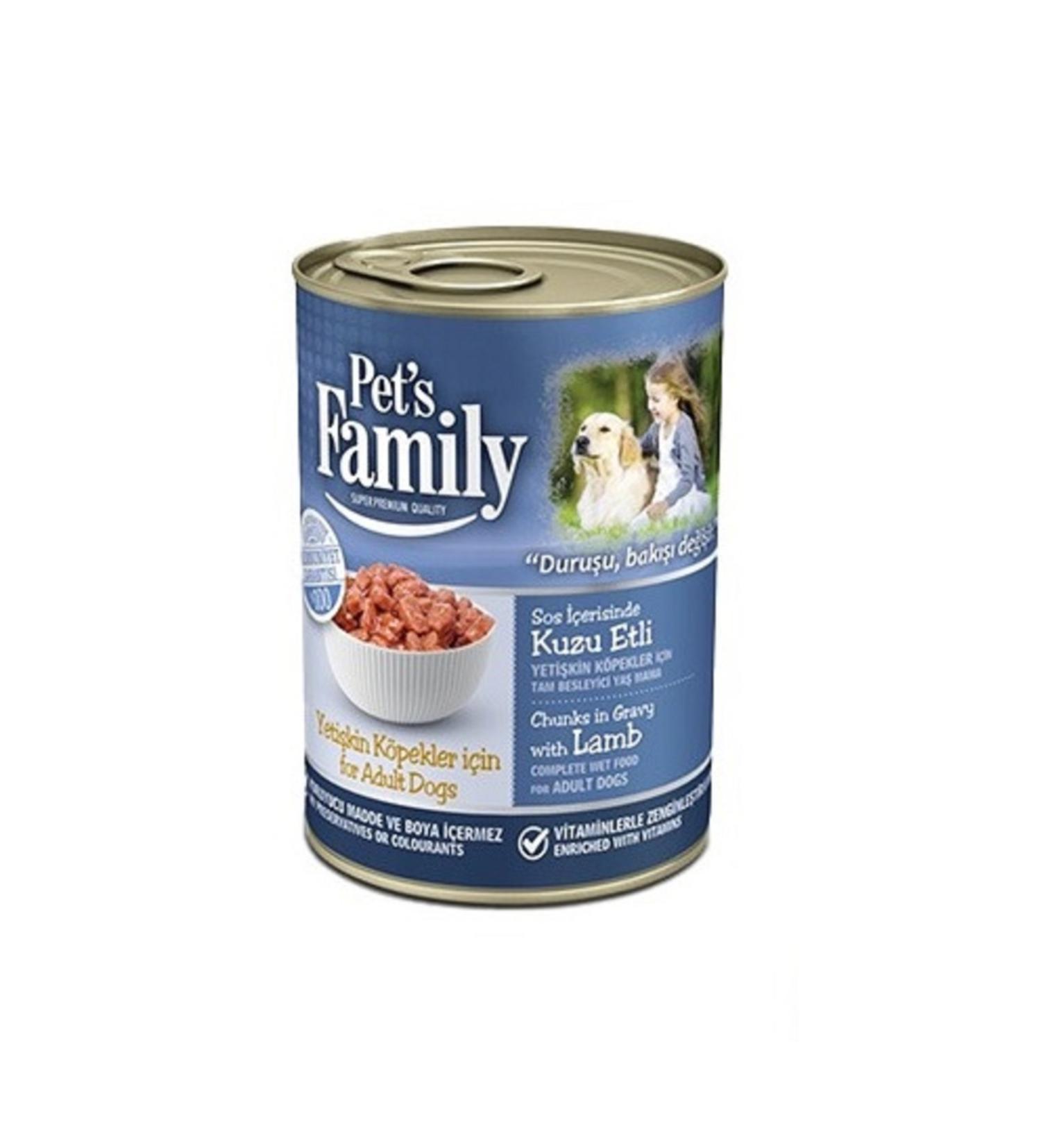 Pets Family Lamb Adult Dog Canned Food 400 gr x 12 Boxes in a Box