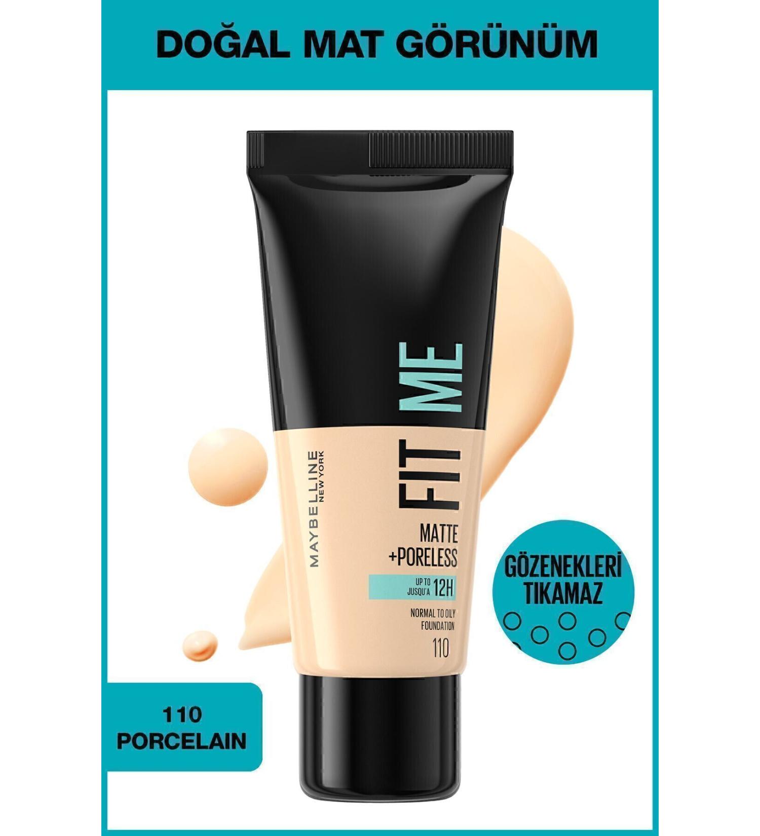 Maybelline New York Fit Me Matte+poreless Foundation - 110 Porcelain - Buy Online on GoSupps.com