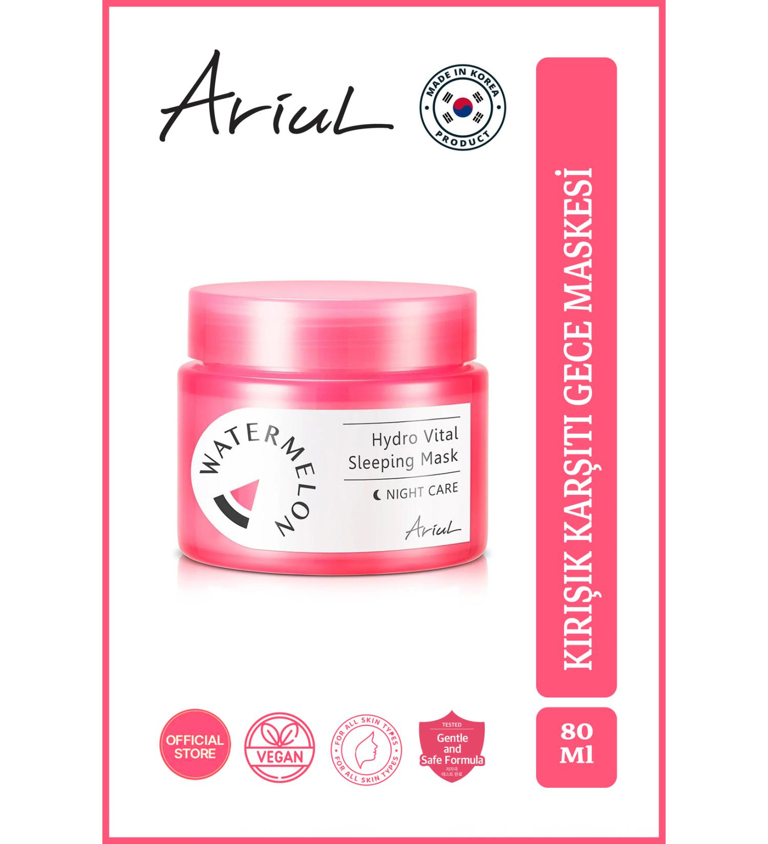 Ariul Watermelon Hydro Night Mask 80 Ml | Anti-Wrinkle Firming | Hyaluronic Acid And Vitamin - Buy Online on GoSupps.com