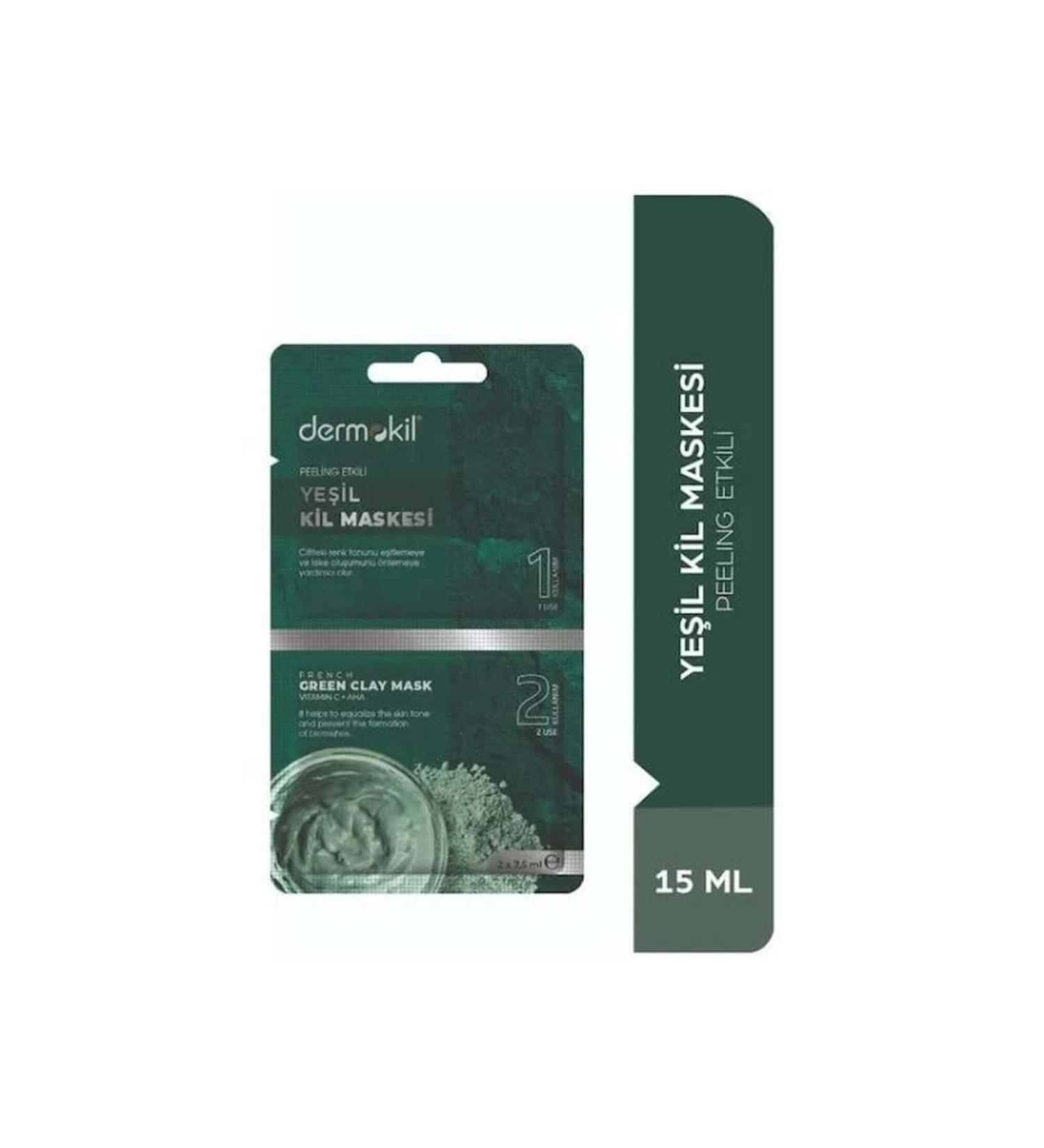 Dermokil Peeling Green Clay Mask - Double Use 2 X 7.5ml - Buy Online on GoSupps.com