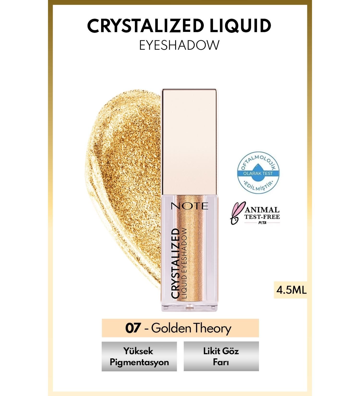 Note Cosmetics Crystalized Liquid Eyeshadow Liquid Metallic Eyeshadow - 07 Golden Theory - Buy Online on GoSupps.com