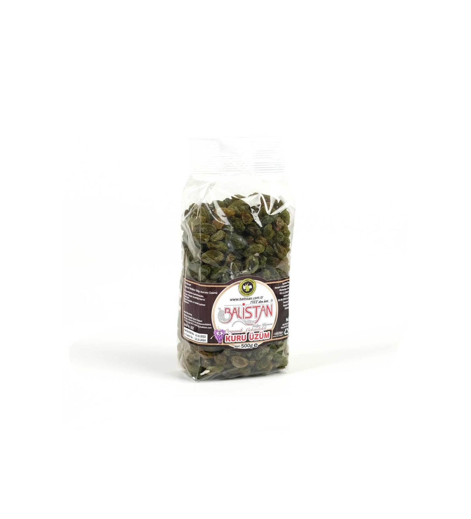 BALISTAN Organic shade dried seeded raisins 500 gr