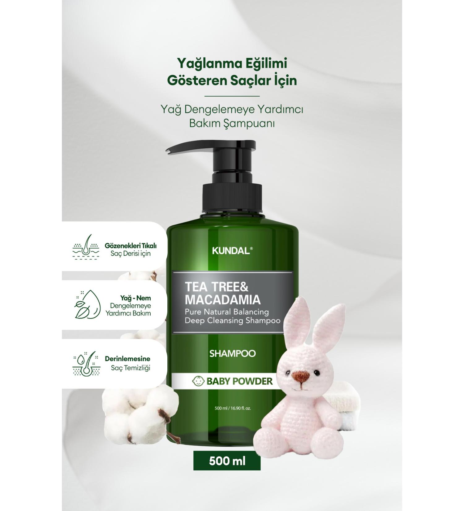 Kundal Shampoo for Problem Scalps Tea Tree & Macadamia Deep Cleansing Shampoo (BABY POWDER) - Buy Online on GoSupps.com