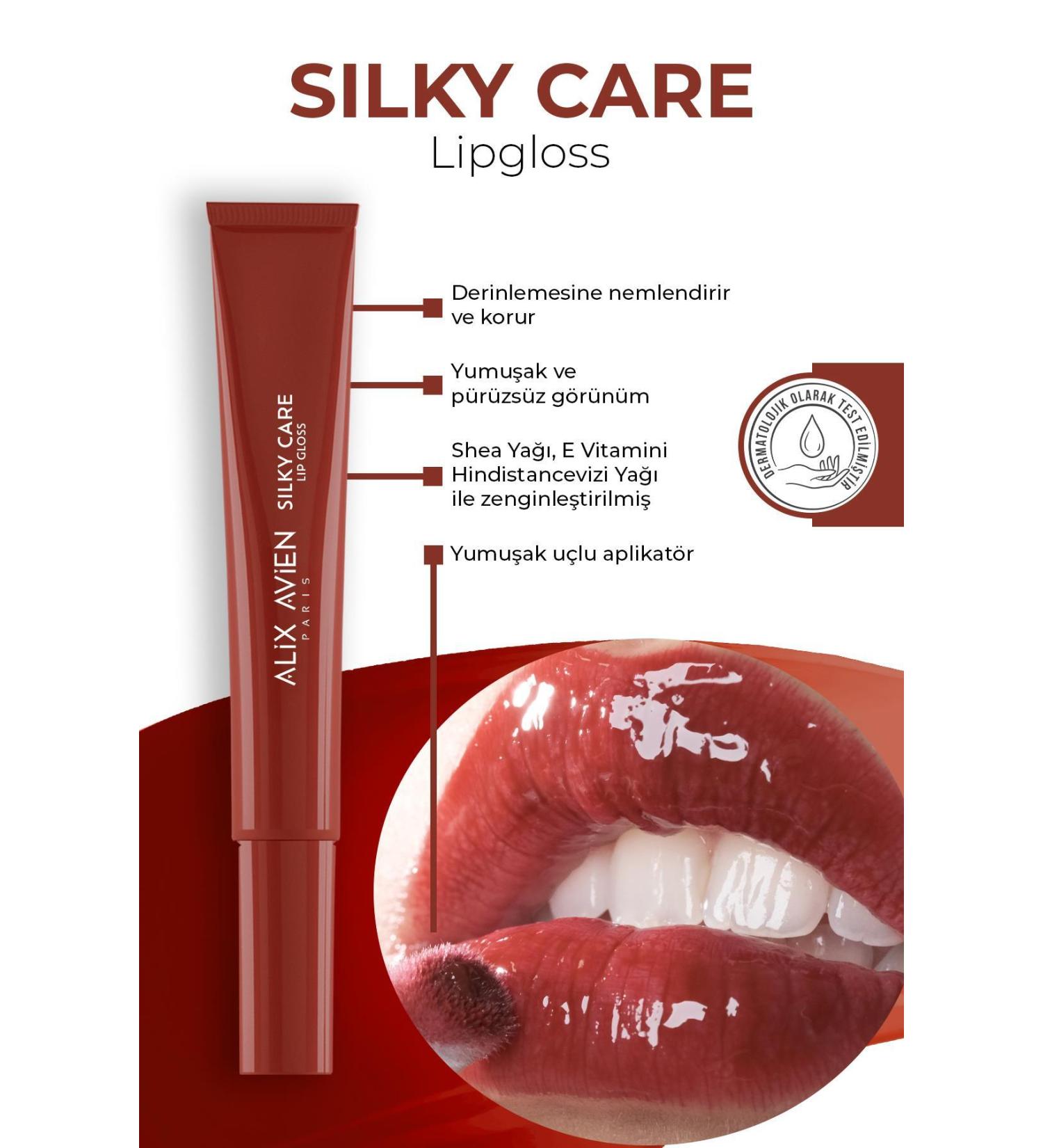 Alix Avien Silky Care Lipgloss 309 - Sweet Cherry - Soft Smooth Appearance - Protective and Moisturizing Effect - Buy Online on GoSupps.com