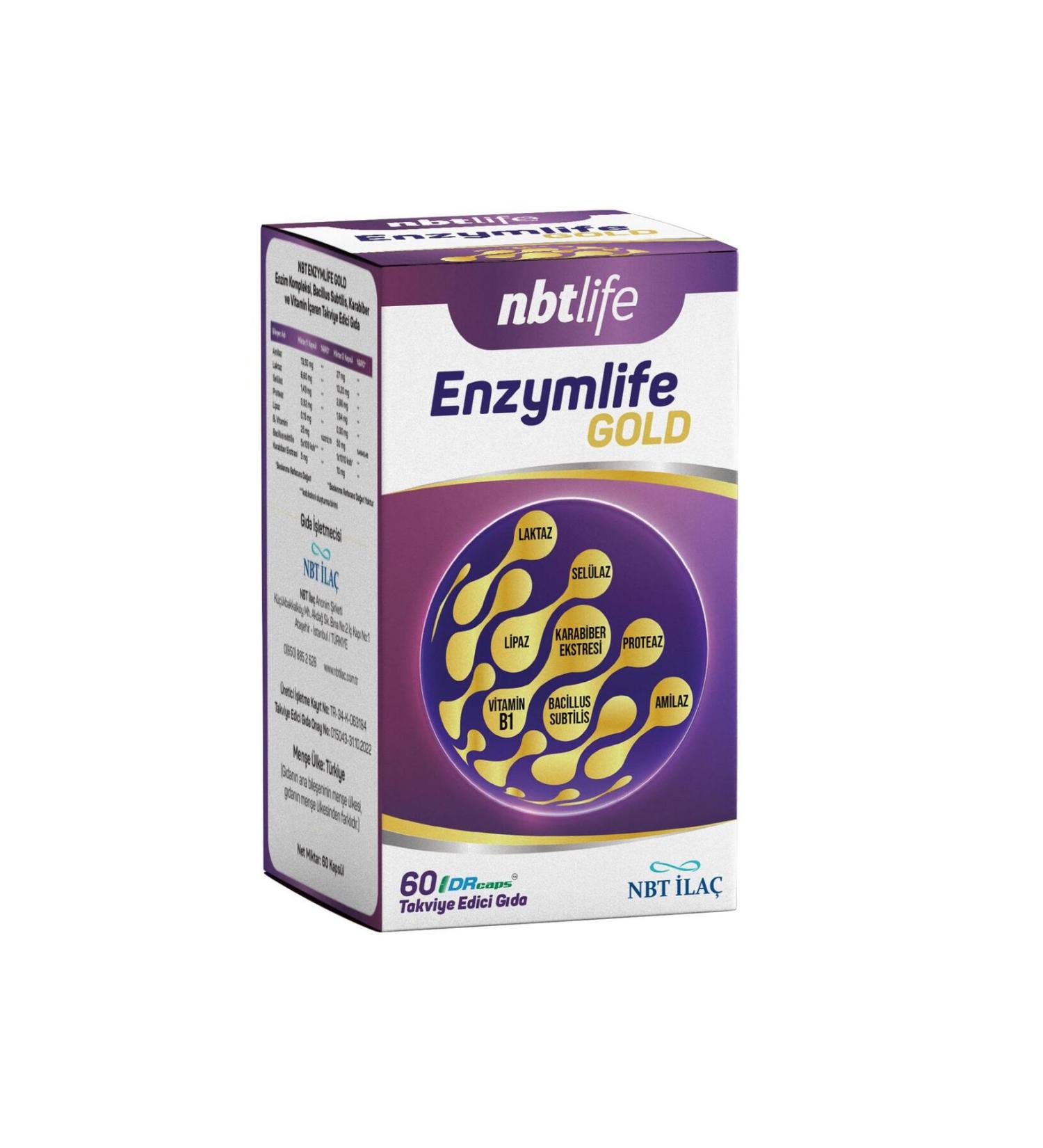 NBT Life Nbtlife Enzymelife Gold 60 Capsules
