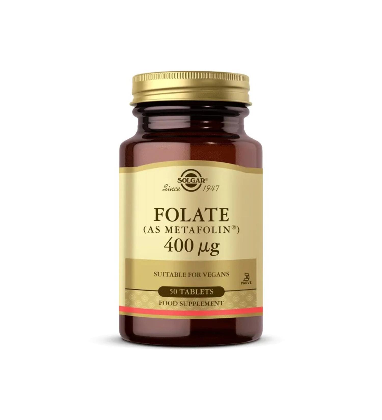 Solgar Folate 400 Mcg 50 Tablets - Buy Online on GoSupps.com
