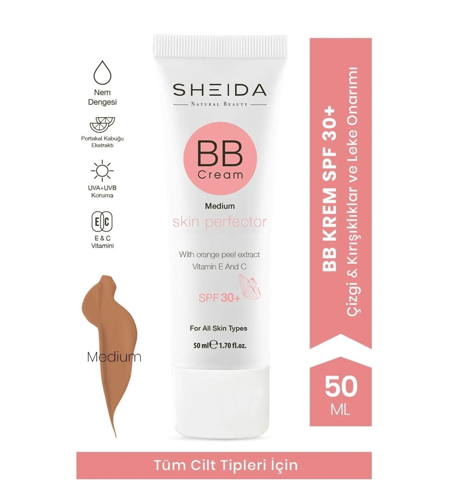 Sheida Bb Cream Medium (MEDIUM COLOR) Spf 30 Perfect Coverage - Buy Online on GoSupps.com