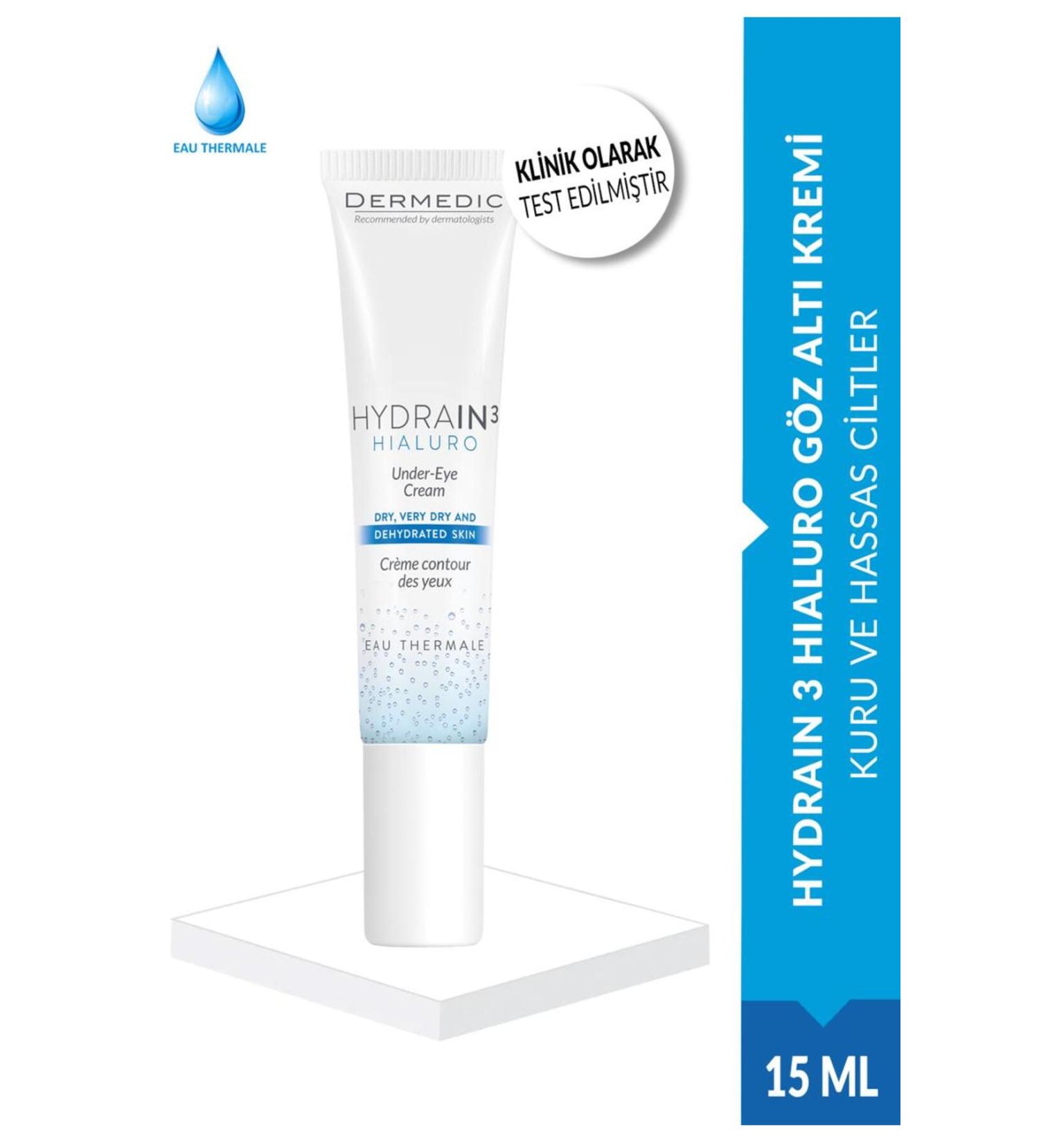 DERMEDIC Hydrain3 Hialuro Under Eye Cream 15ml - Buy Online on GoSupps.com
