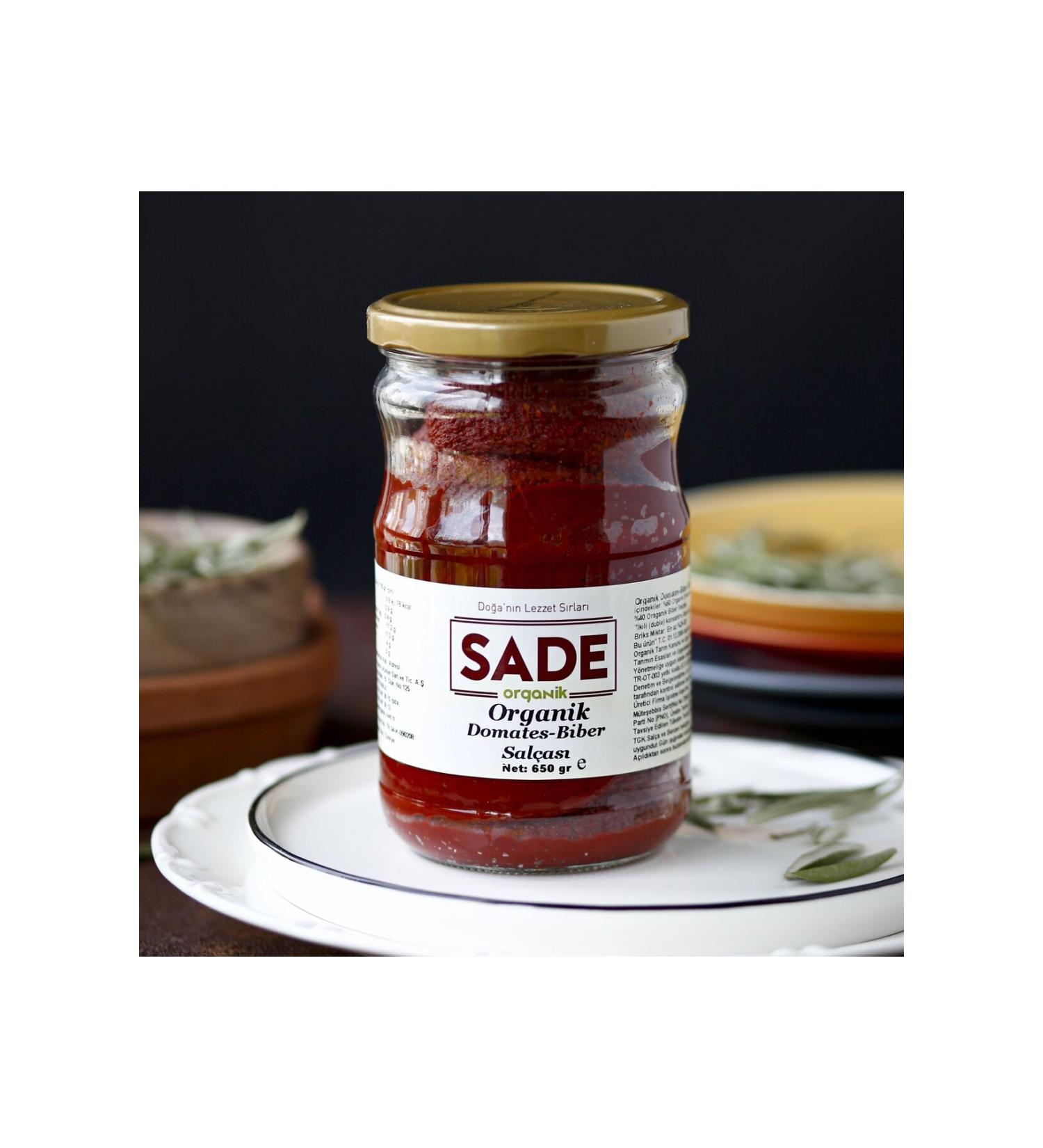 SADE Organic x 2 Mixed Paste (Tomato and Pepper) 650 gr