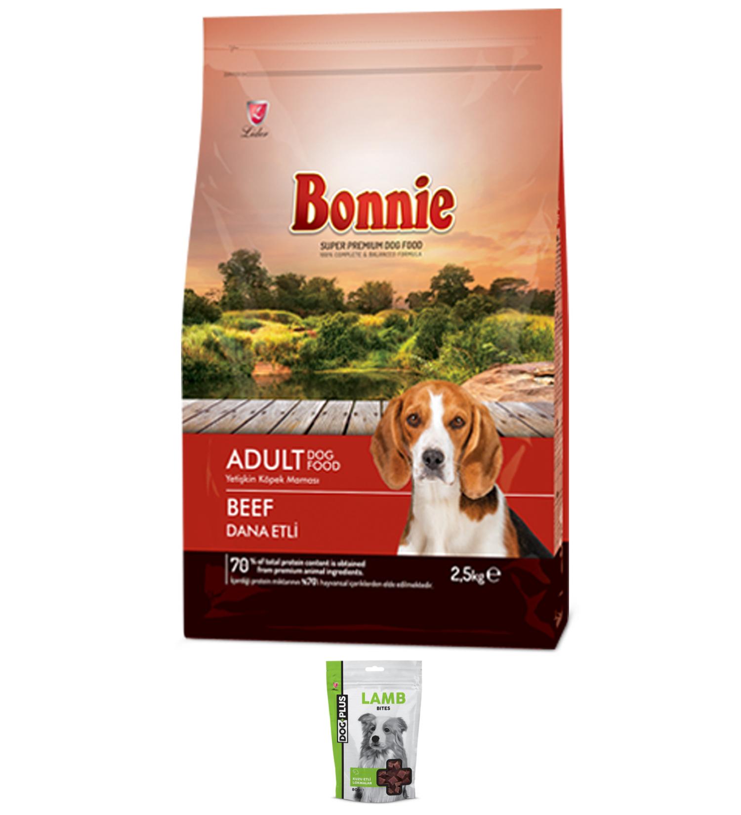 Bonnie Steak Adult Dog Food 2.5 Kg + 1 DogPlus Lamb Meat Reward Food