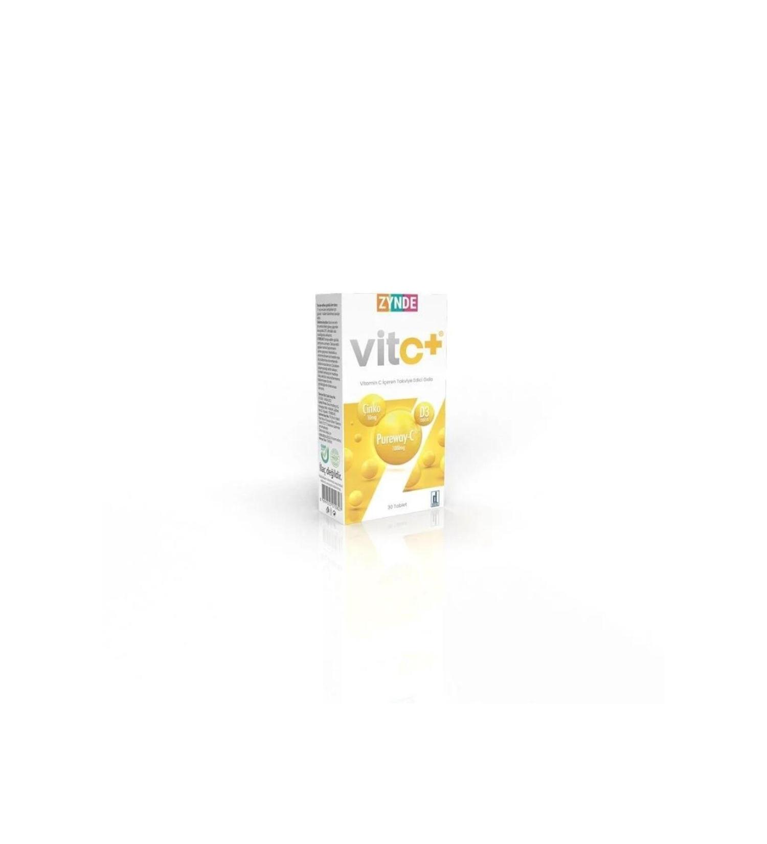 Zynde Vit C Vitamin C Containing Supplementary Food 30 Tablets