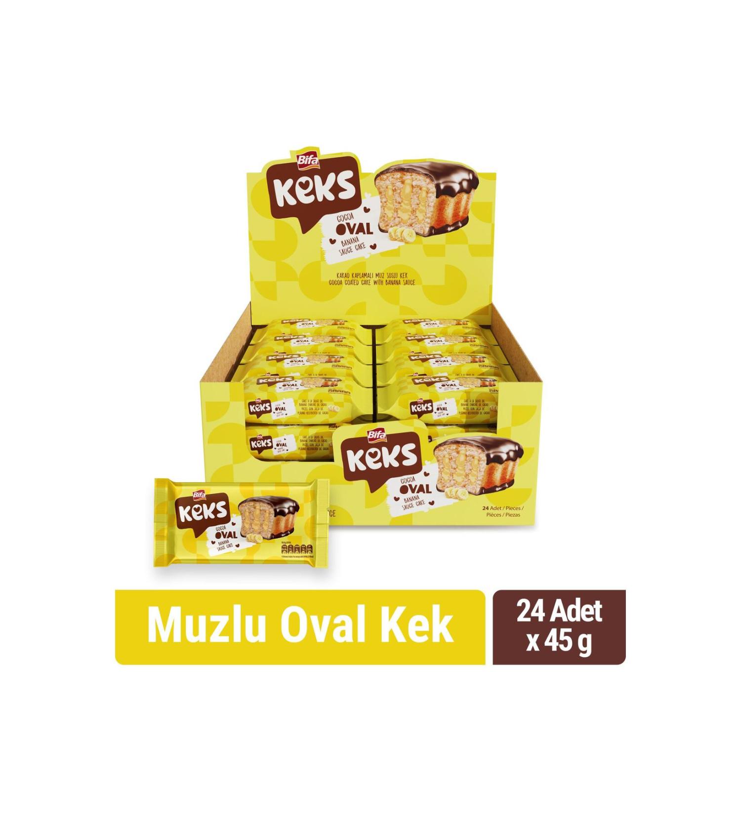 B FA KEKS Bifa Keks Oval Cake Banana 45 gr X 24 Pieces - Buy Online on GoSupps.com