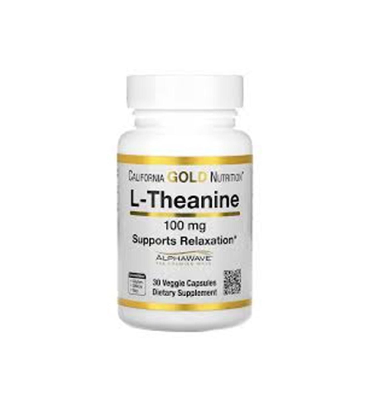 California Gold Nutrition L-theanine Featuring Alphawave 100 Mg 30 Veggie Capsules