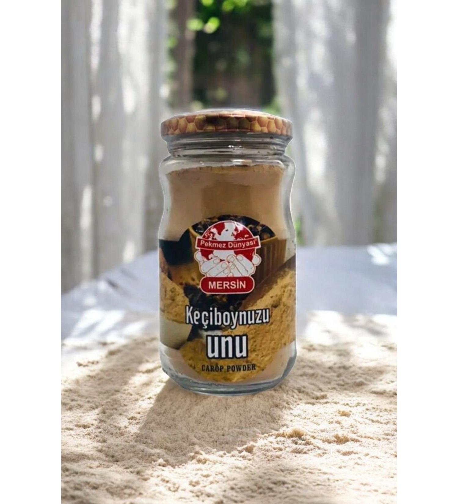 Molasses World Carob Flour in Pine Jar Healthy and Natural Flour