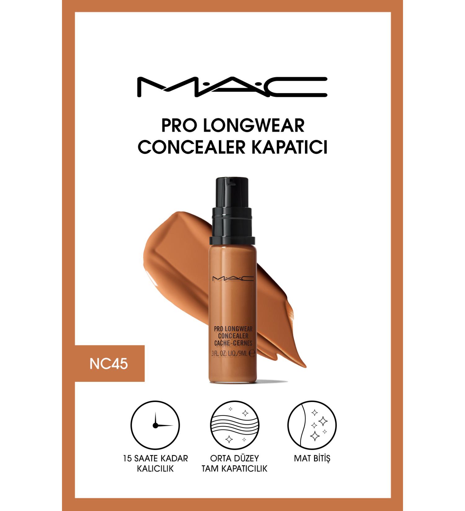 Mac 15 Hours Lasting Medium Coverage Under Eye Concealer - Pro Longwear Concealer NC45 - 9ml