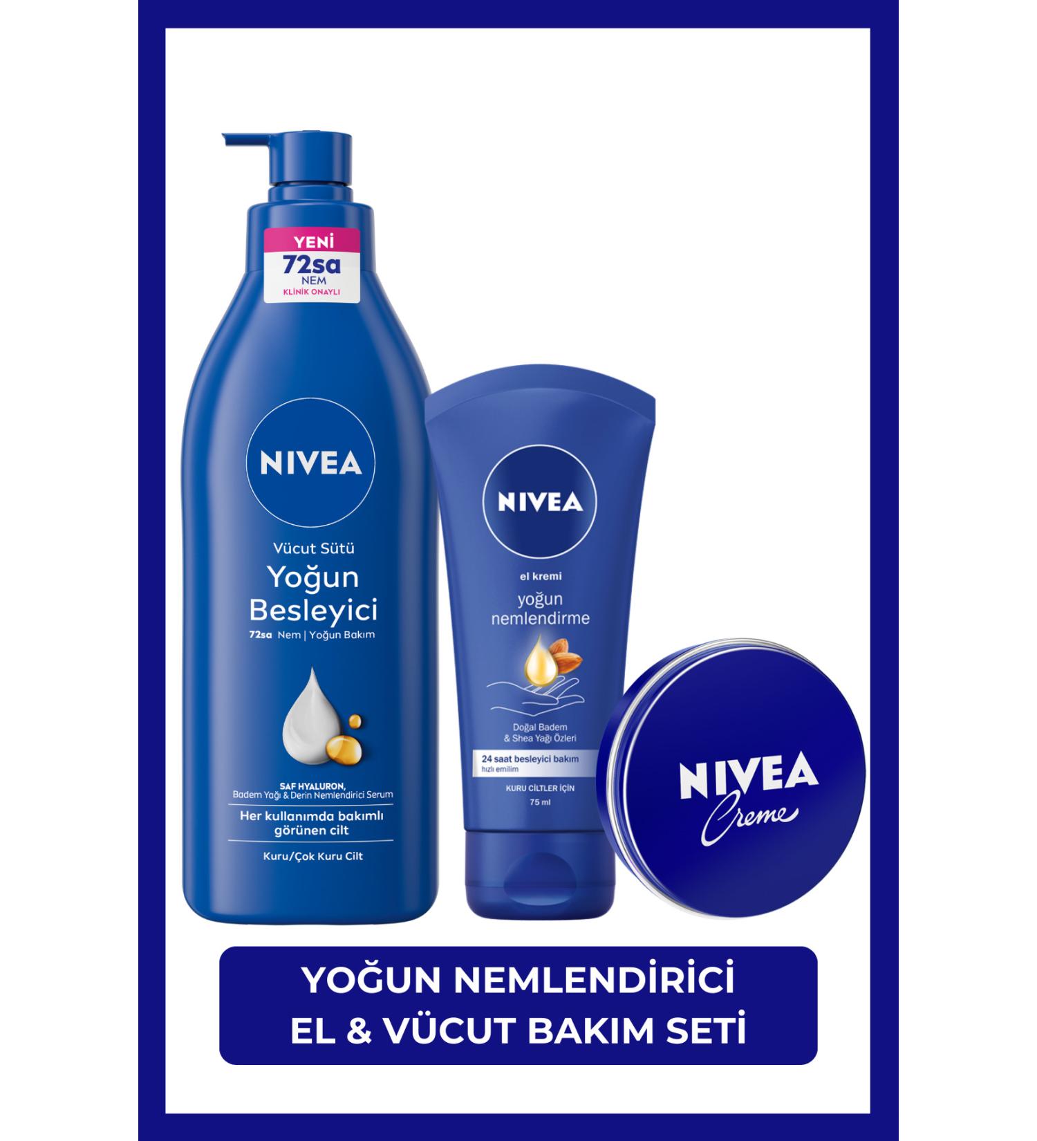 NIVEA Creme 30ml Intensive Nourishing Body Milk 400ml Moisturizing Hand Care Cream 75ml Dry Skin Hyaluron - Buy Online on GoSupps.com