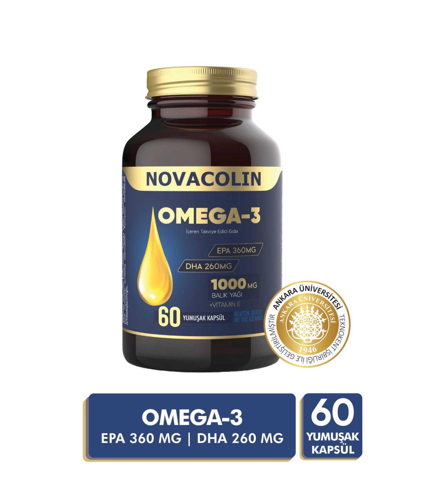 NOVACOLIN Omega3 60 Softgel (EPA 360MG DHA 260MG) - Buy Online on GoSupps.com