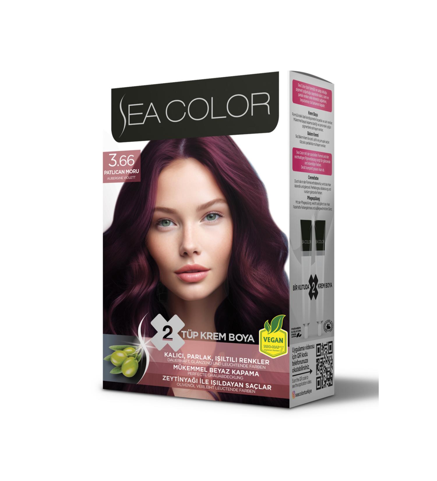 Sea Color Kit Hair Dye-3.66-Eggplant Purple