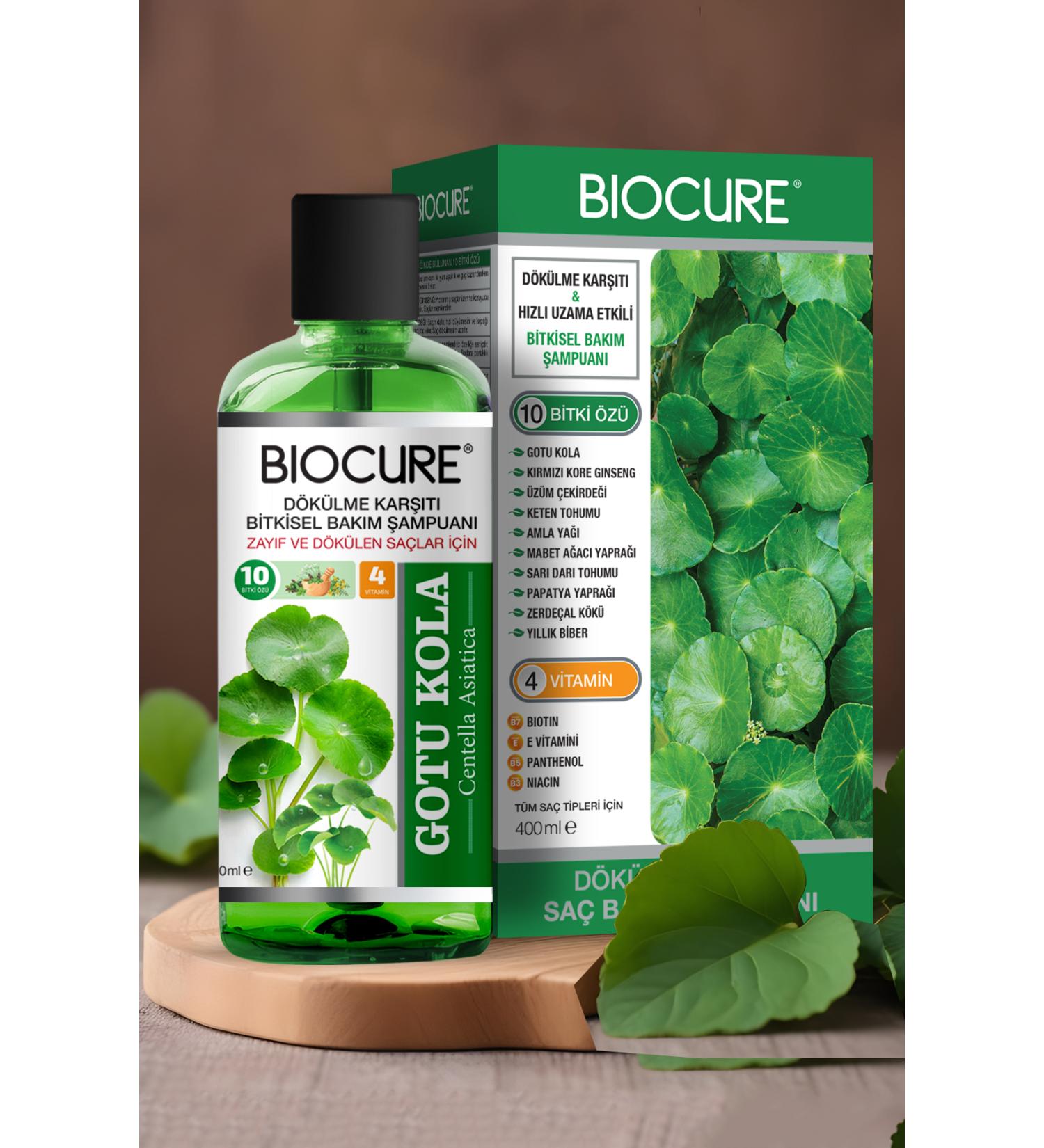 Biocure Anti Hair Loss Gotu Kola Herbal Care Shampoo for Weak and Falling Hair 10 Plants 4 Vitamins - Buy Online on GoSupps.com