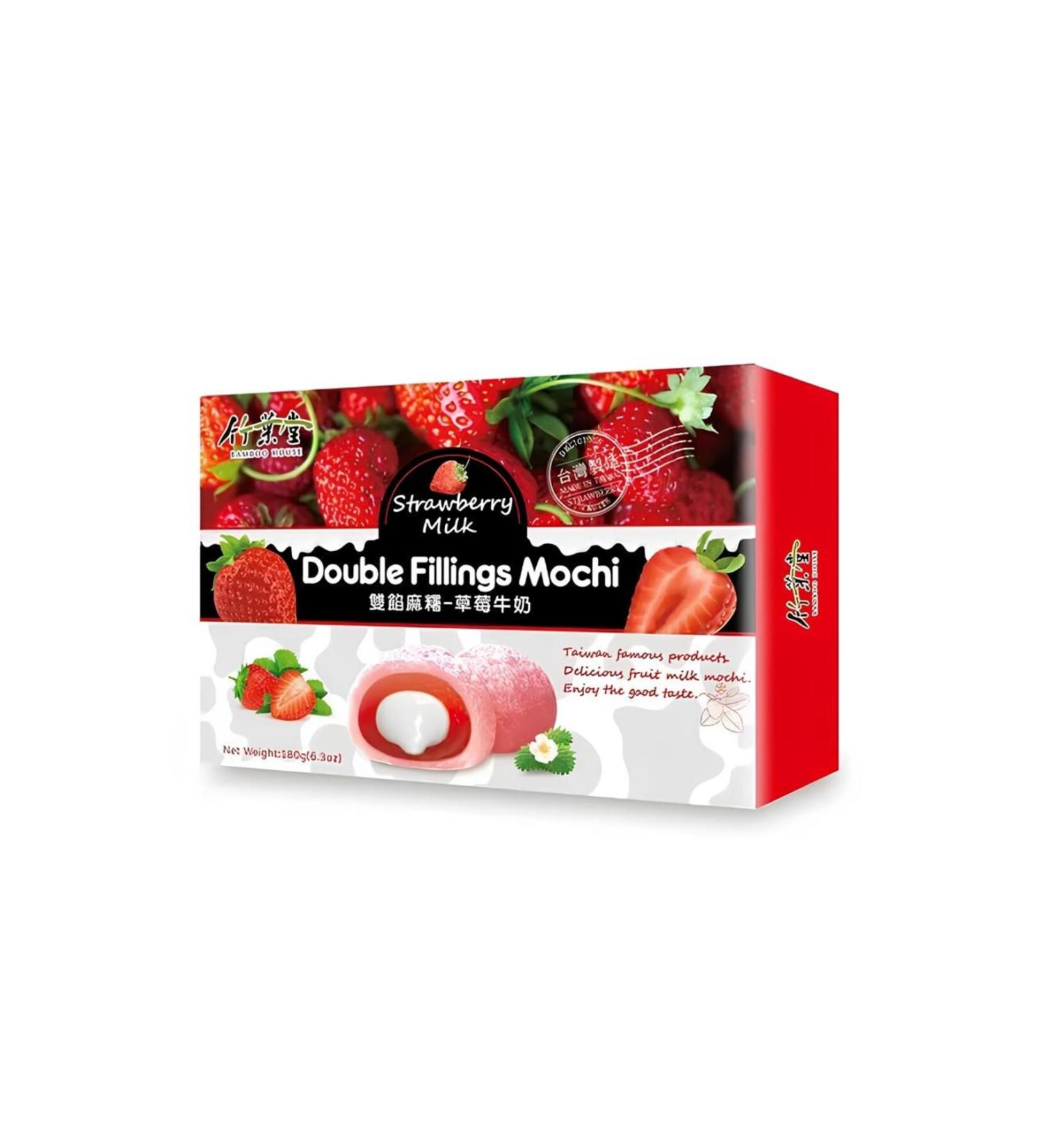 Bamboo House Double Fillings Mochii Strawberry Milk 180g