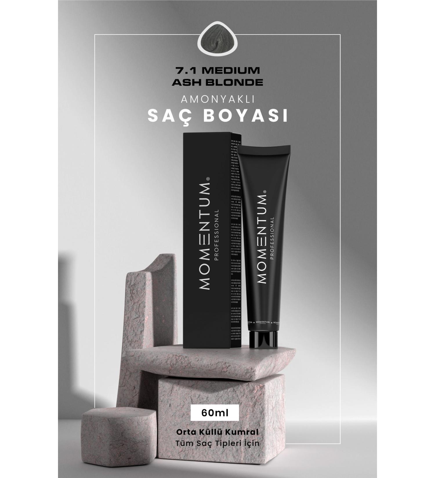 Momentum Hair Dye Medium Ash Blonde 7.1 60 ml