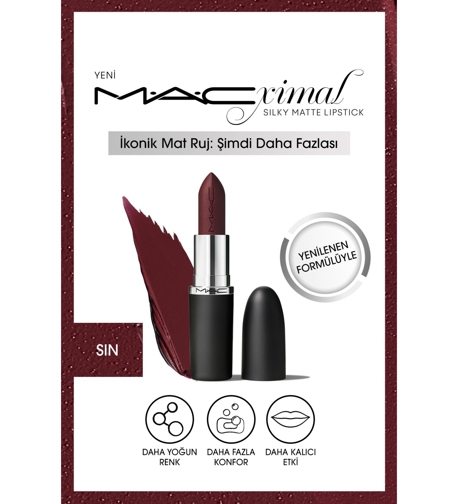 Mac Smooth Look Moisturizing High Pigmentation Matte Finish Lipstick-Sin KEYON.139 - Buy Online on GoSupps.com