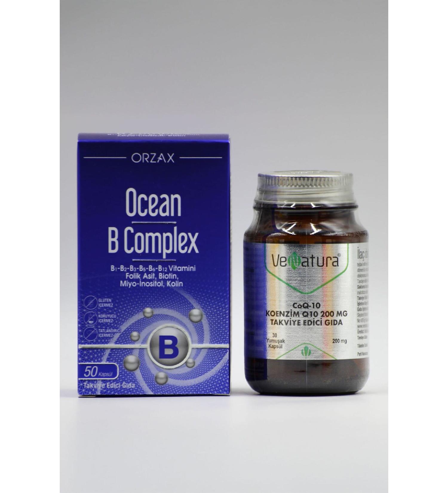 Ocean B Complex 50 Capsules Venatura Coenzyme Q10 30 Capsules Set for Vigorous Weakness - Buy Online on GoSupps.com