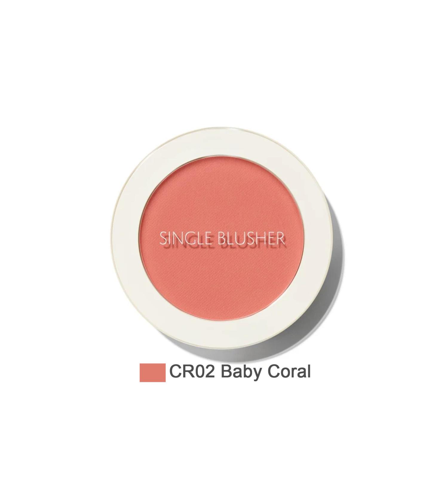 The Saem Sebum Controlling Single Powder Blush - Saemmul Single Blusher - Baby Coral
