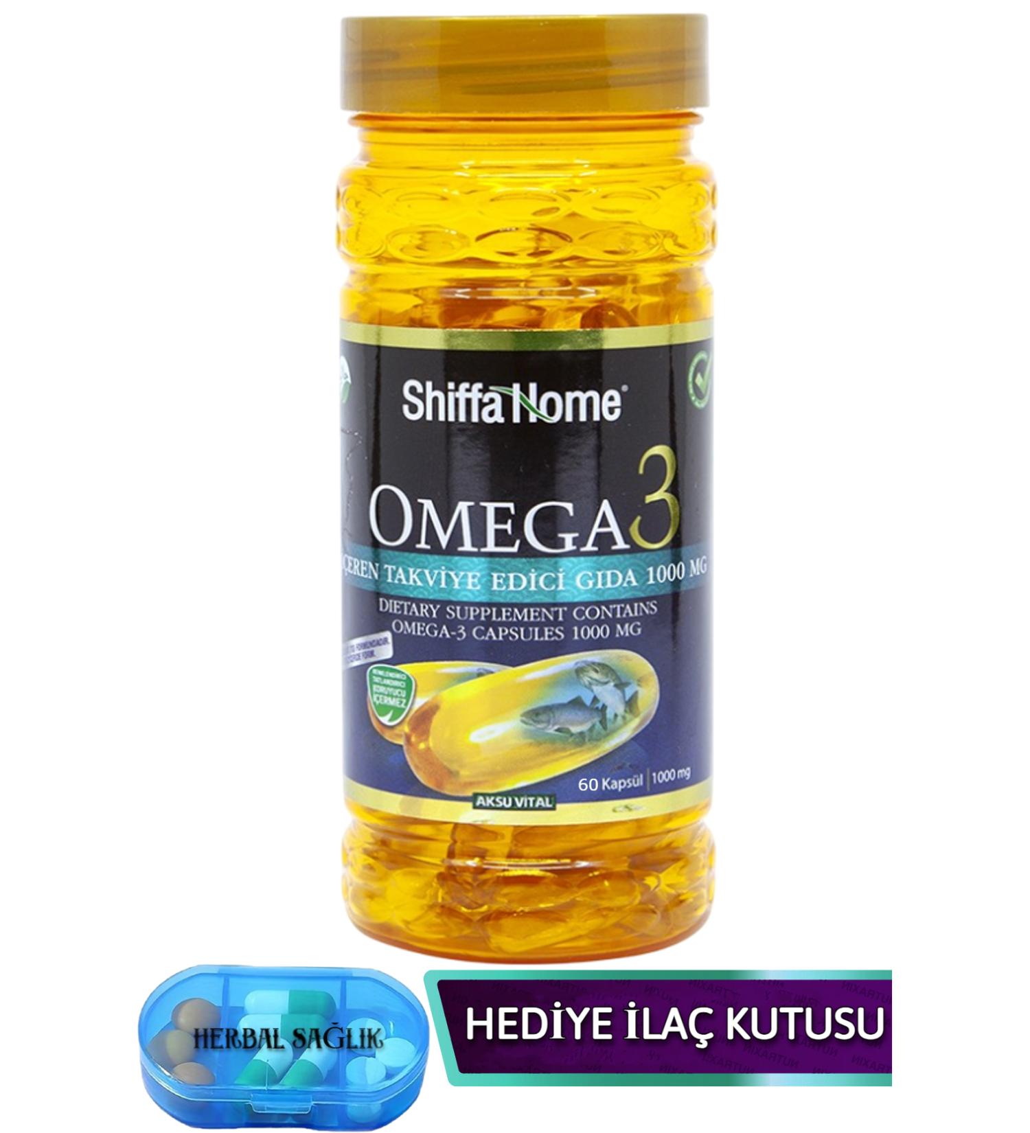Shiffa Home Omega 3 Fish Oil 60 Pieces 1000 mg Softgel