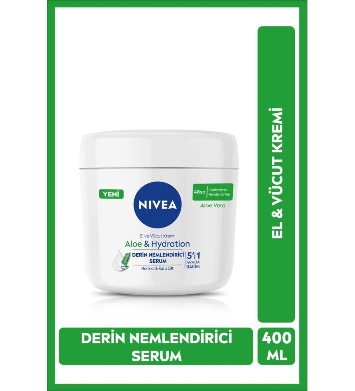 NIVEA Aloe Vera 5 Dec 1 Hand And Body Cream 400ml 48 Hour Moisturizing Serum WW66