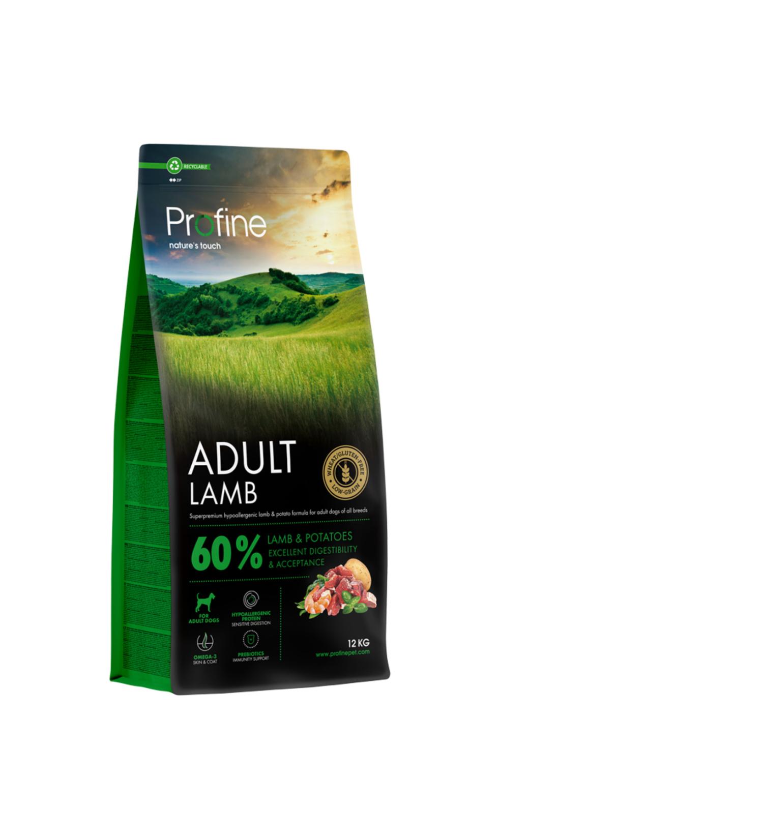 Profine Gluten-free Hypo-allergenic Natural Lamb and Potato Formula for Adult Dogs 12 kg