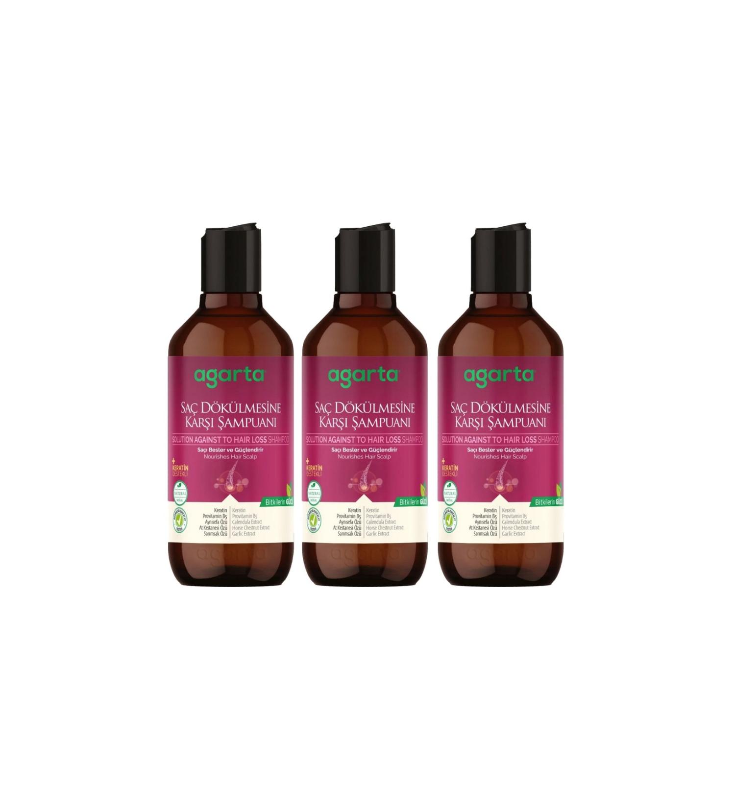 Agarta Natural Shampoo Against Hair Loss 400 ml x 3 Pieces
