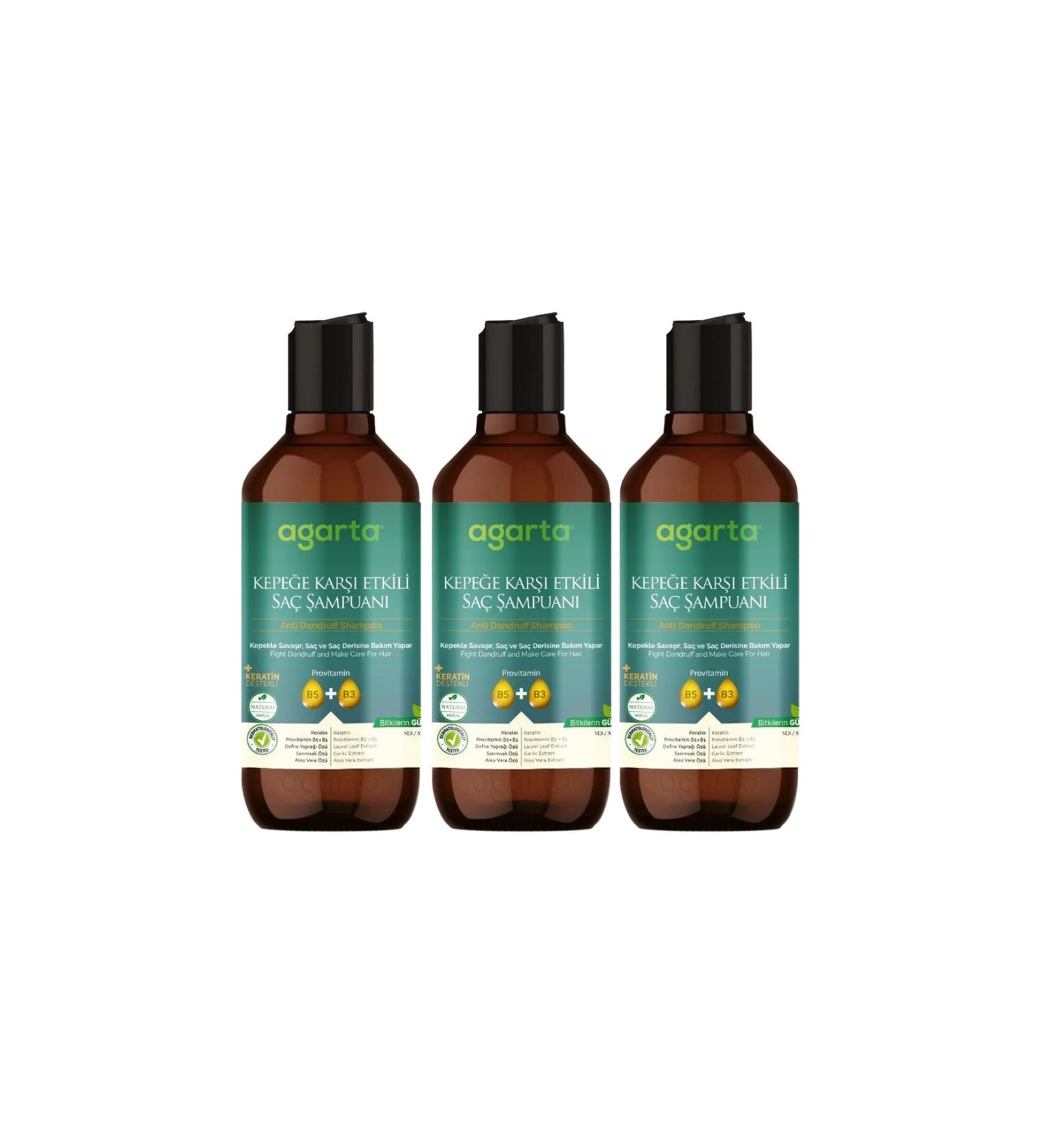 Agarta Natural Shampoo Effective Against Dandruff Hair 400 ml x 3 Pieces
