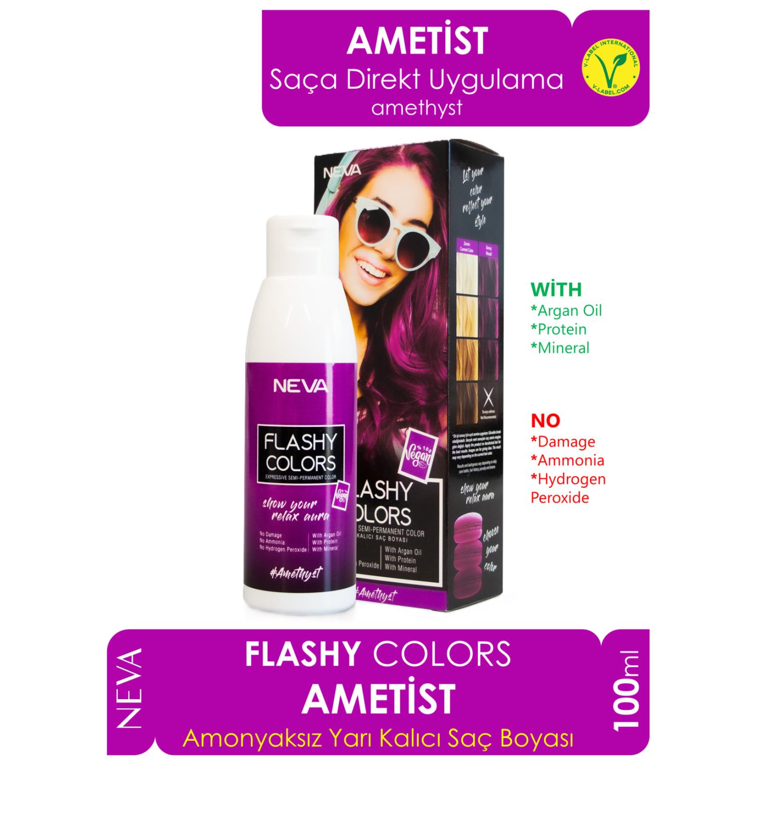 Neva Flashy Colors Semi Permanent Hair Dye Amethyst / Amethyst 100 ml - Buy Online on GoSupps.com
