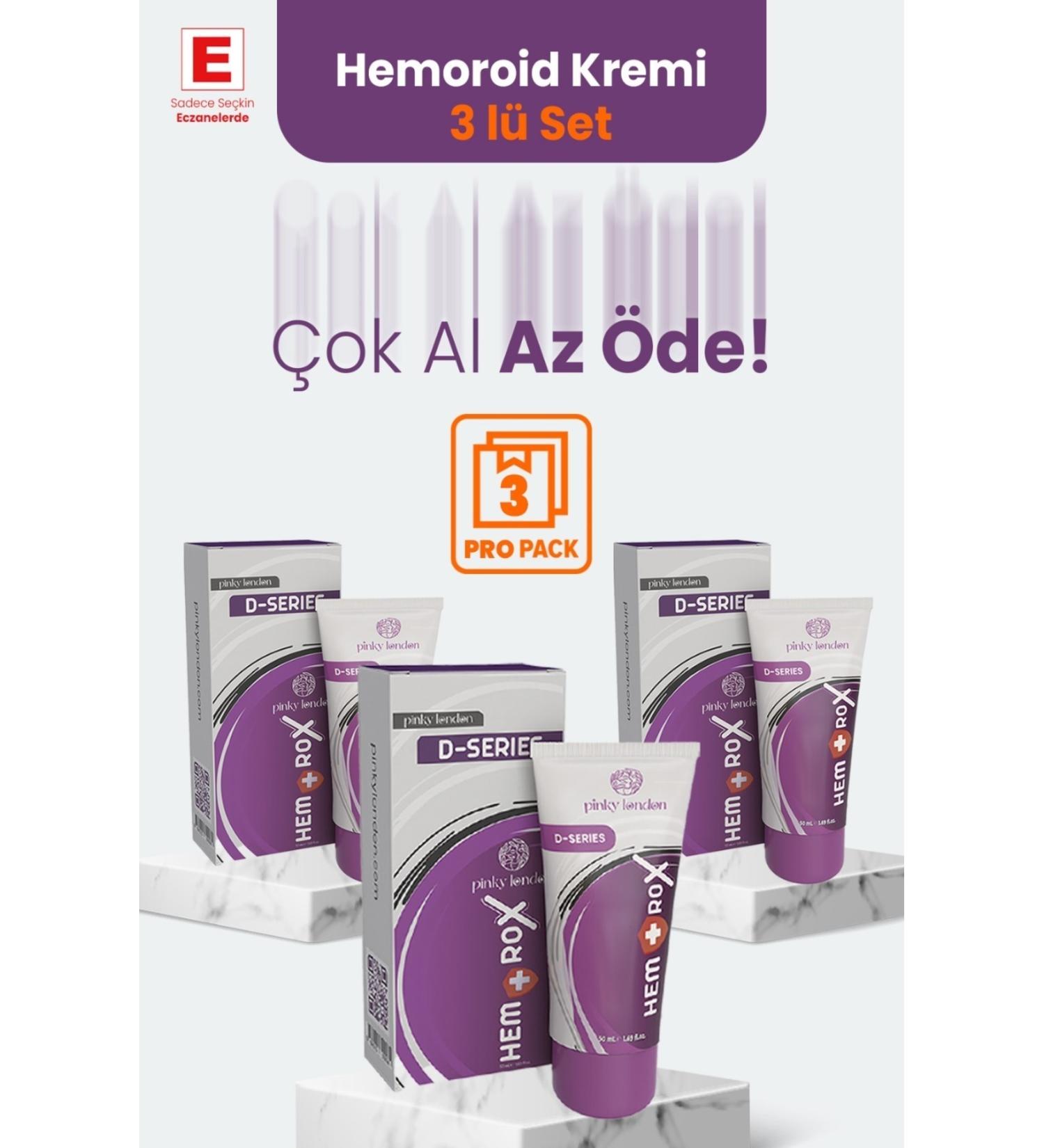 Pinky London Hemorox - Hemoroid (B.ASUR) Cream Set of 3 (3 Pieces X 50 ml) - Buy Online on GoSupps.com