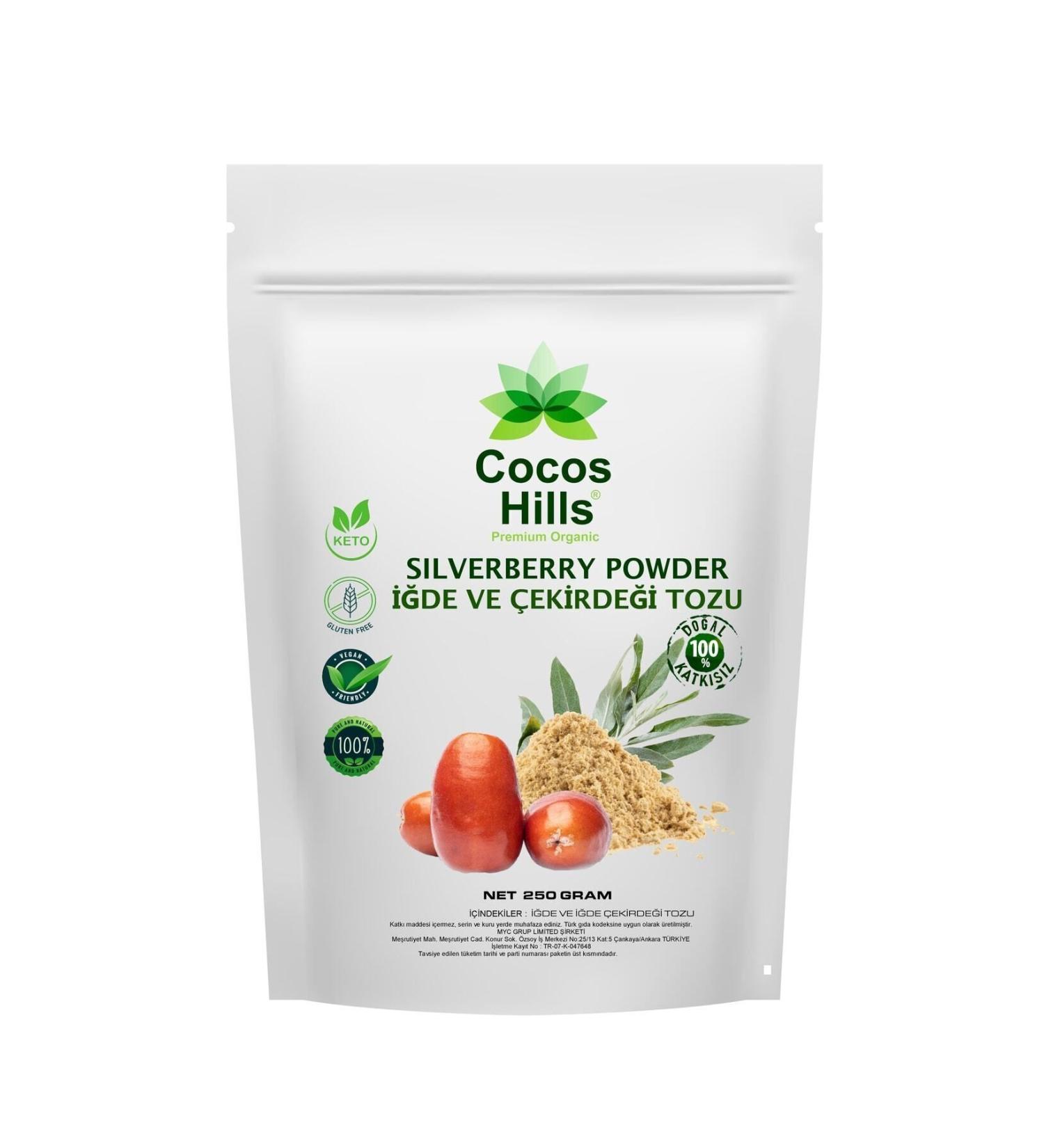 Cocos Hills Silverberry Powder Pure Oleaster and Oleaster Seed Powder Without Additives 250 grams - Buy Online on GoSupps.com