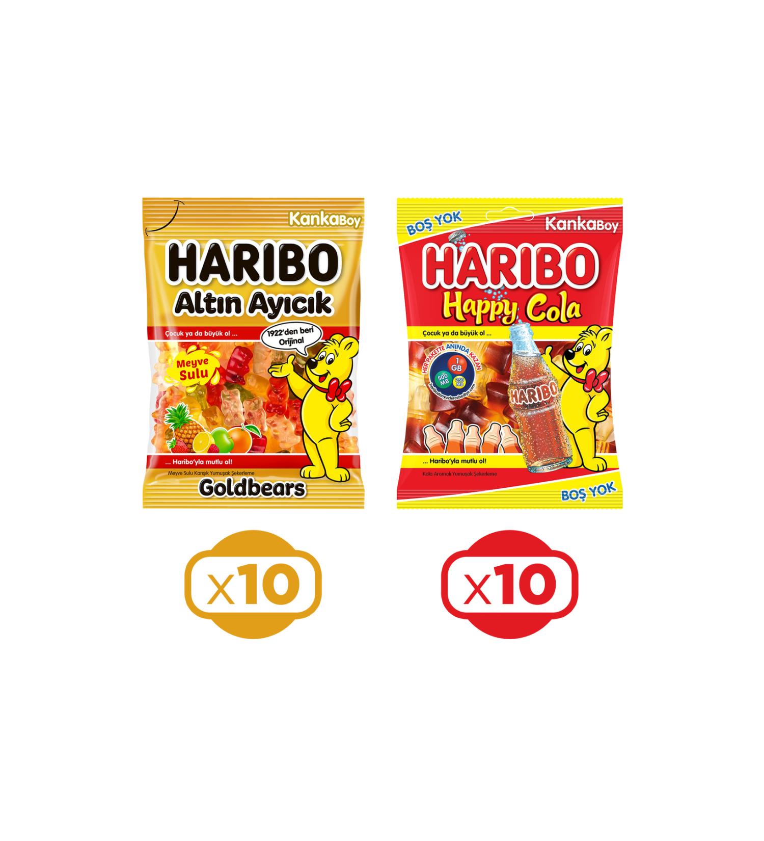 Haribo Golden Bear and Happy Cola 80 gr Kanka Boy 20 Mixed Pack - Buy Online on GoSupps.com